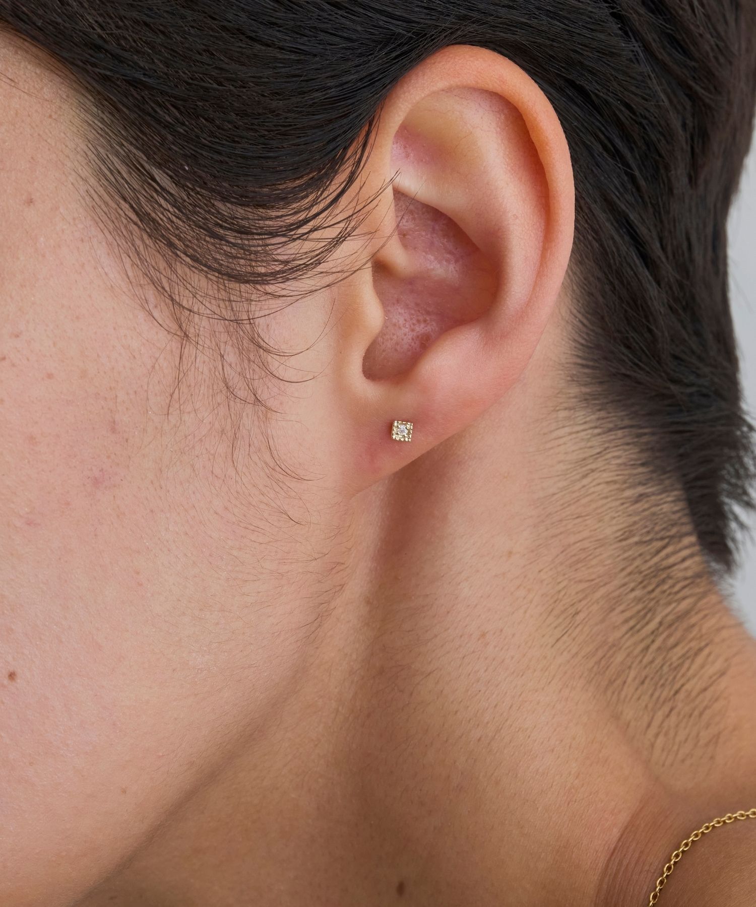 JUPITER「【K10】ダイヤモンドスクエアピアス」|ピアス|