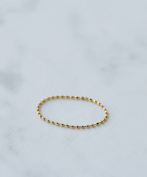 Phoebe「【K10】カットボールチェーンリング／BOXつき」|リング|