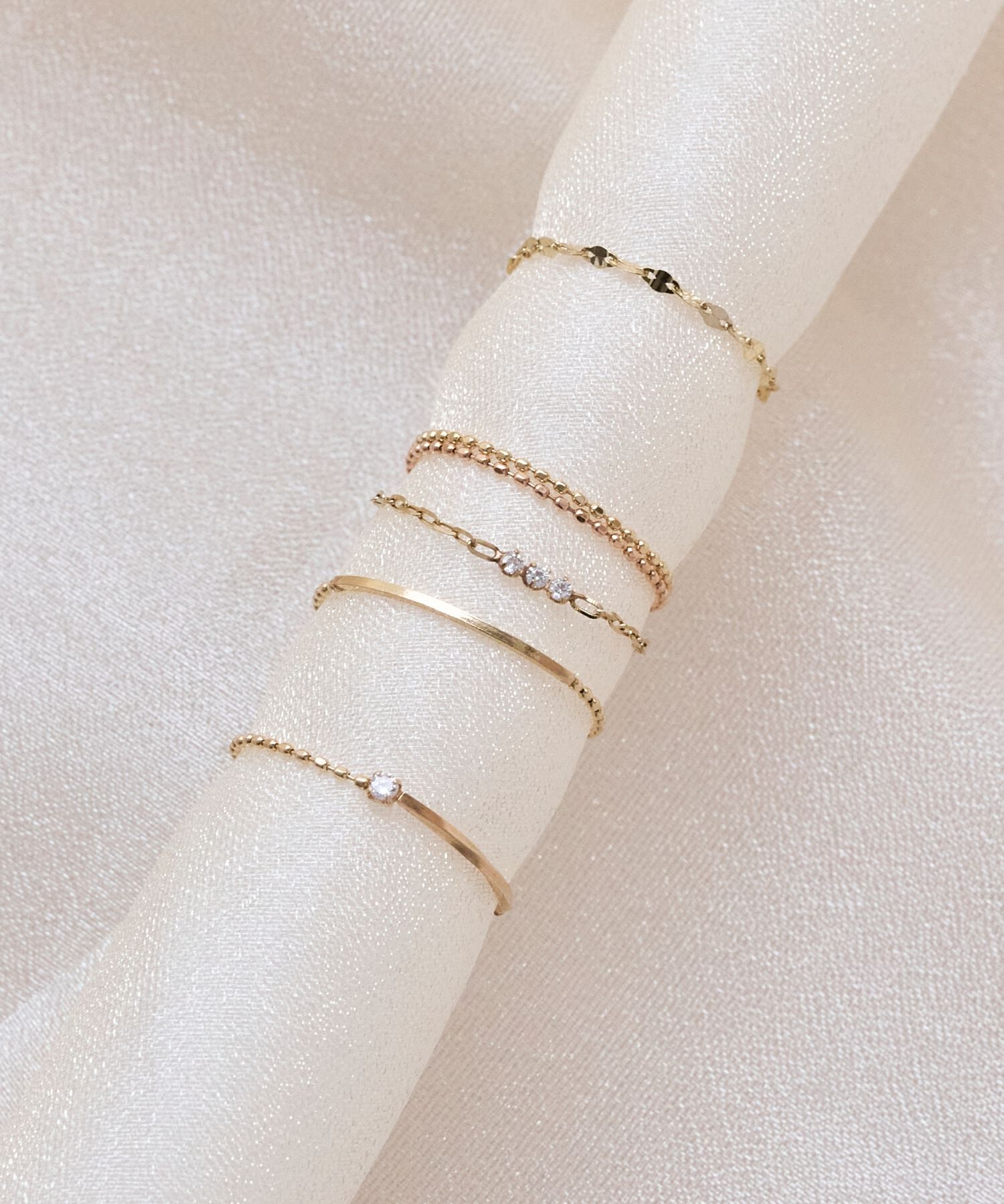 Phoebe「【K10】カットボールチェーンリング／BOXつき」|リング|