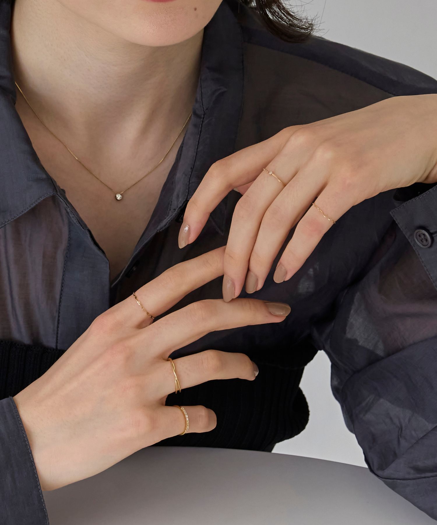 Phoebe「【K10】ブライトネスチェーンリング／BOXつき」|リング|