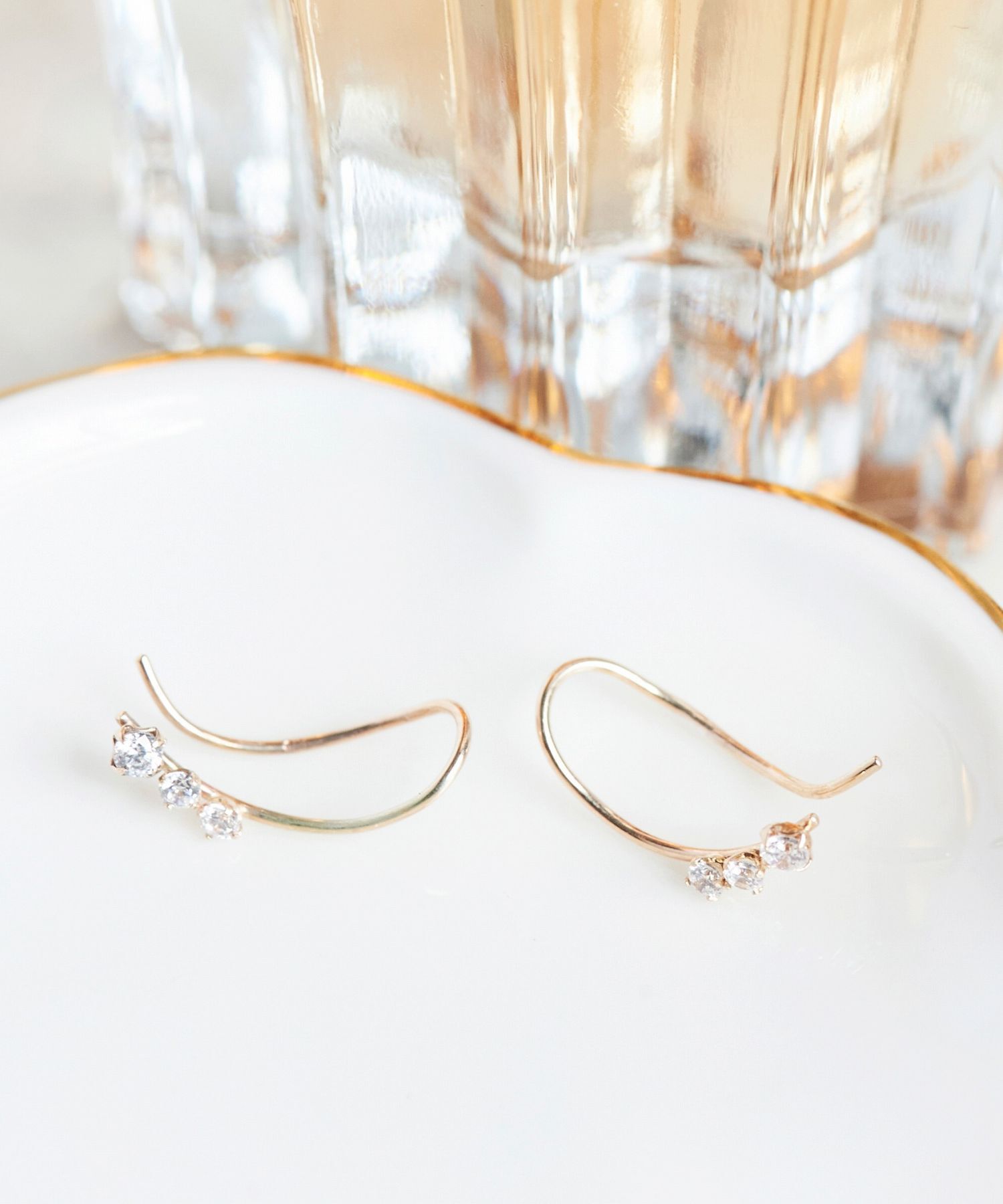 Phoebe「【K10】ラインビジューピアス&イヤリング/BOX付き」|ピアス|ゴールド