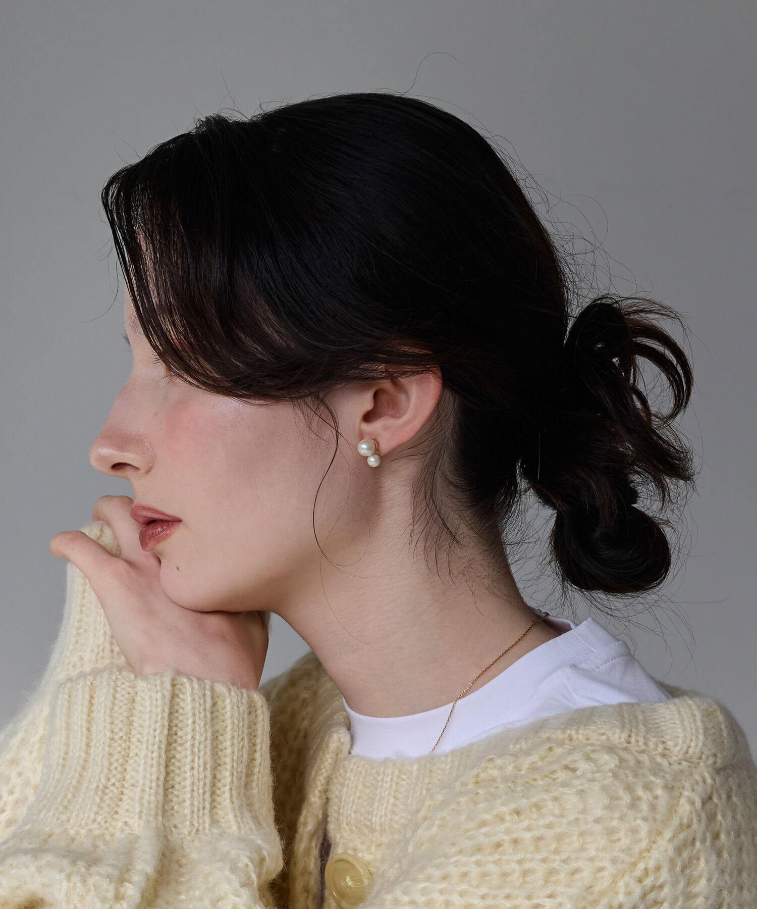 Phoebe「【金属アレルギー対応】ツインパールセラミックピアス」|ピアス|