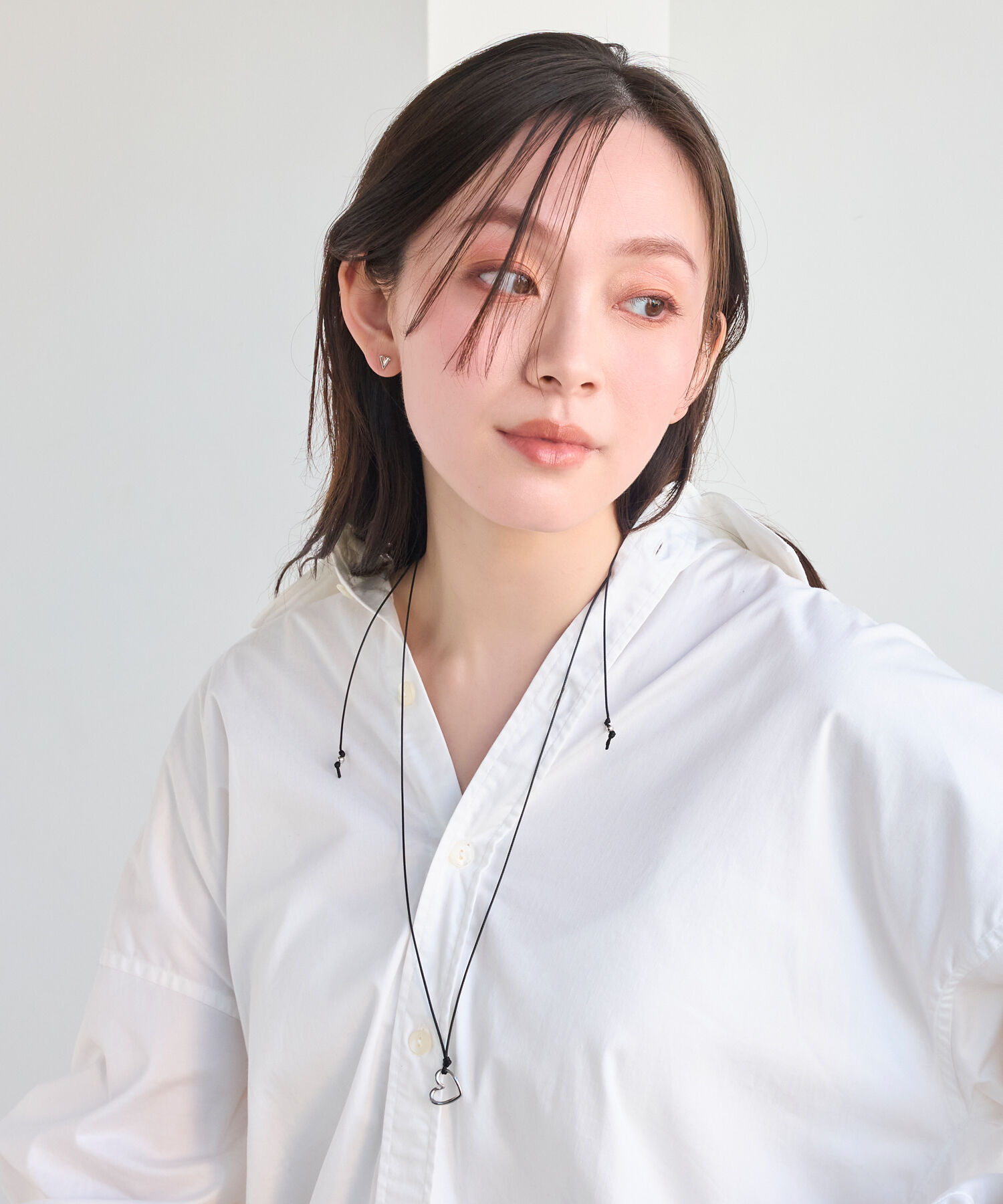 Phoebe「ワンストロークハートコードチョーカーネックレス」|ネックレス|