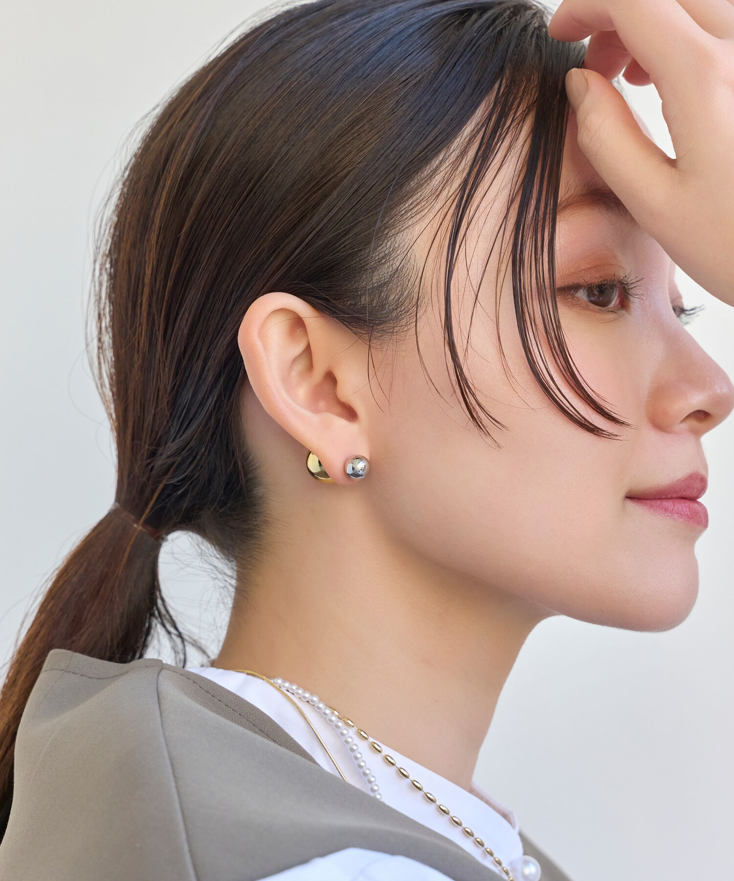 Phoebe「≪雑誌掲載≫メタルボールバックキャッチピアス　コンビ」|ピアス|