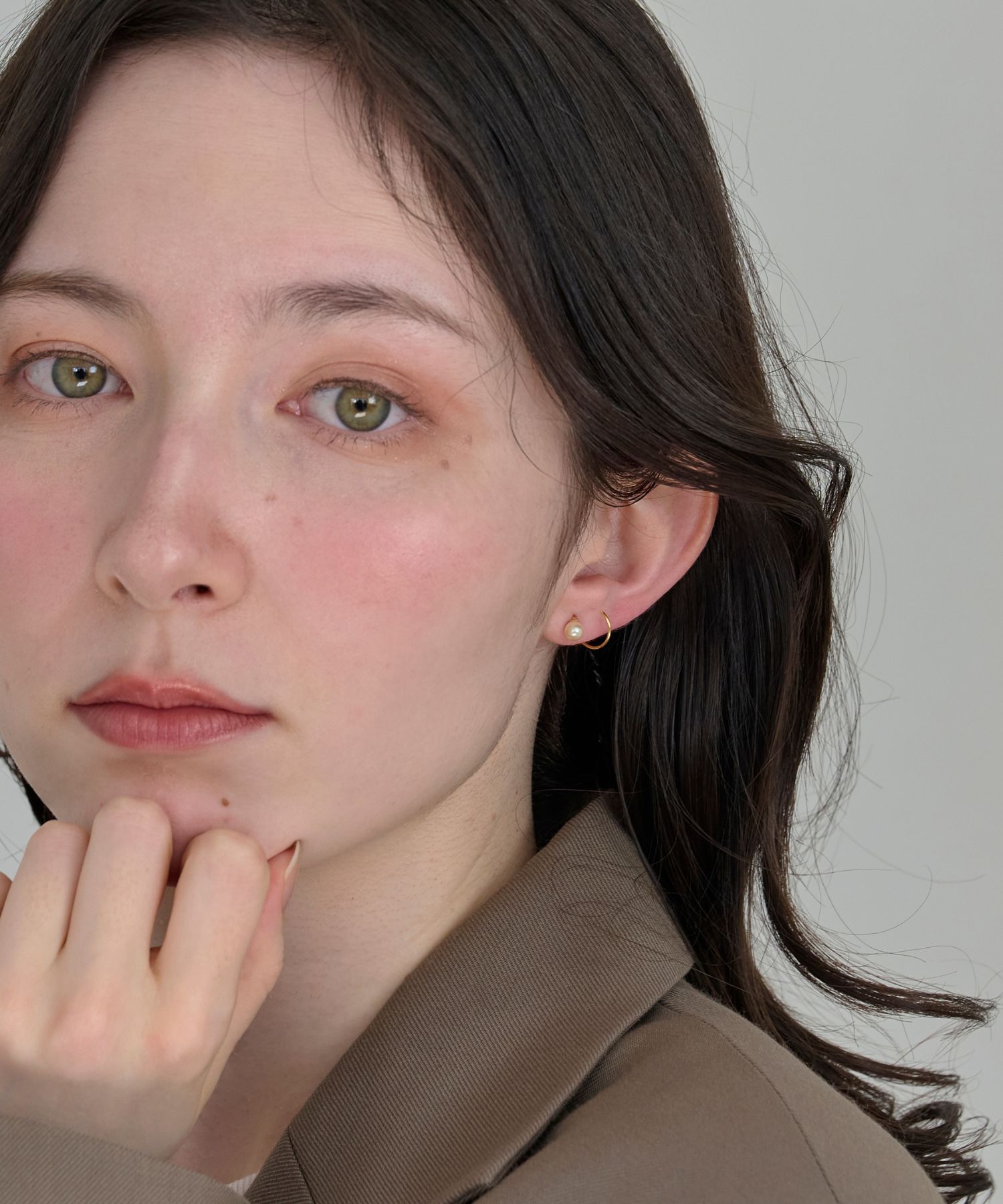 Phoebe「【金属アレルギー対応】ダブルループパールピアス/ニッケルフリー」|ピアス|