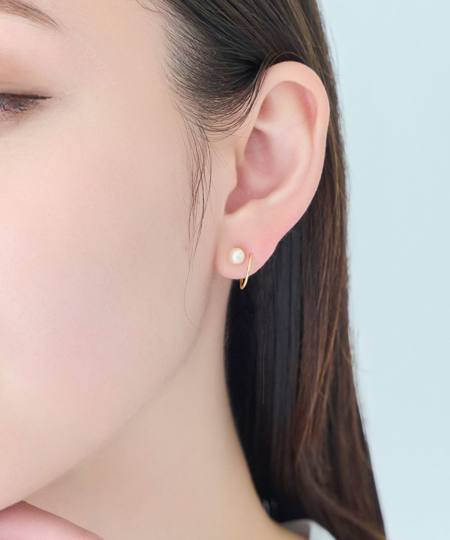 Phoebe「【金属アレルギー対応】ダブルループパールピアス/ニッケルフリー」|ピアス|