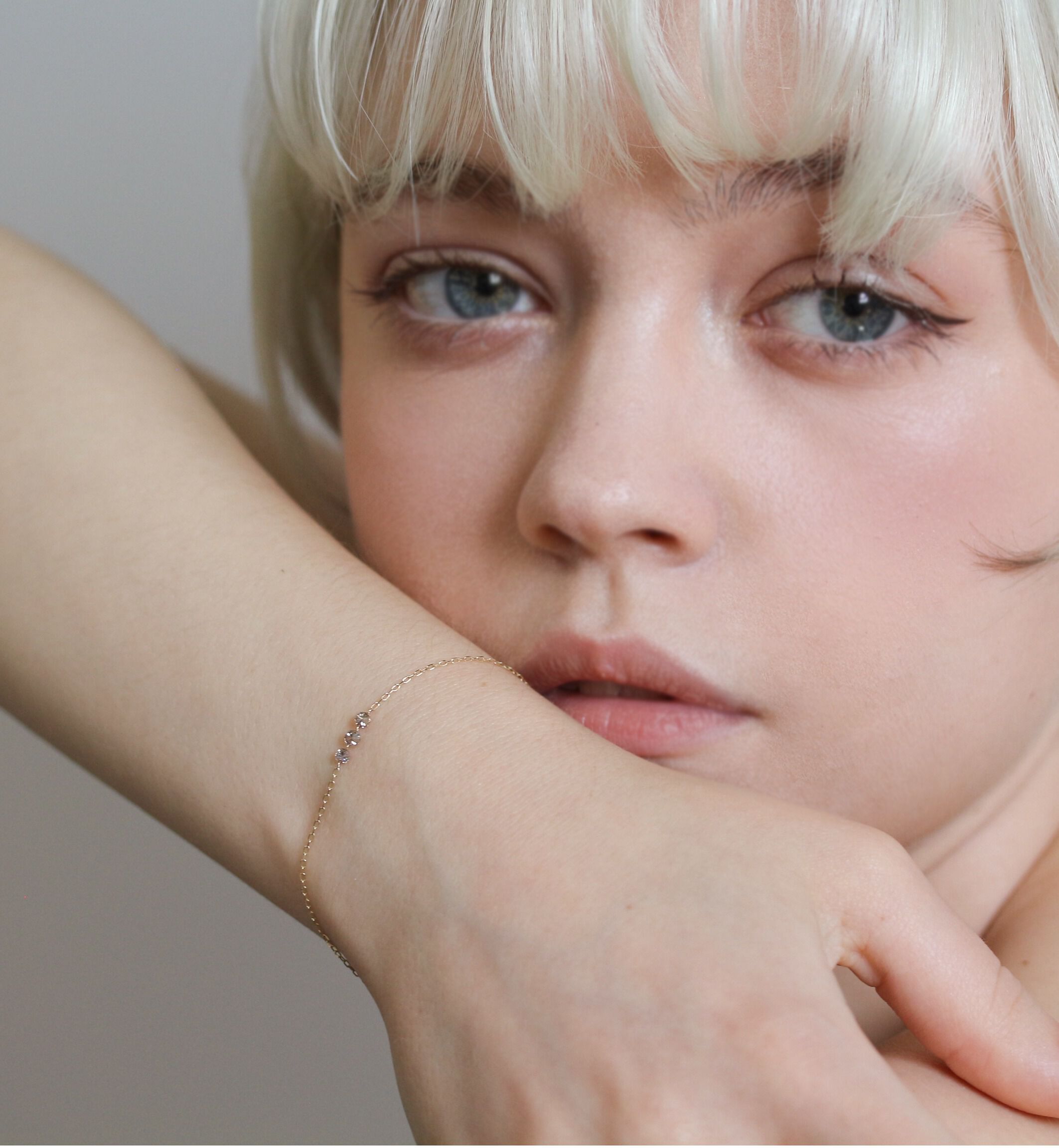  「シャンパンダイヤモンド 0.164ct ブレスレット | K10YG 〈ヌーディ―〉」|ブレスレット・バングル|K10 イエローゴールド