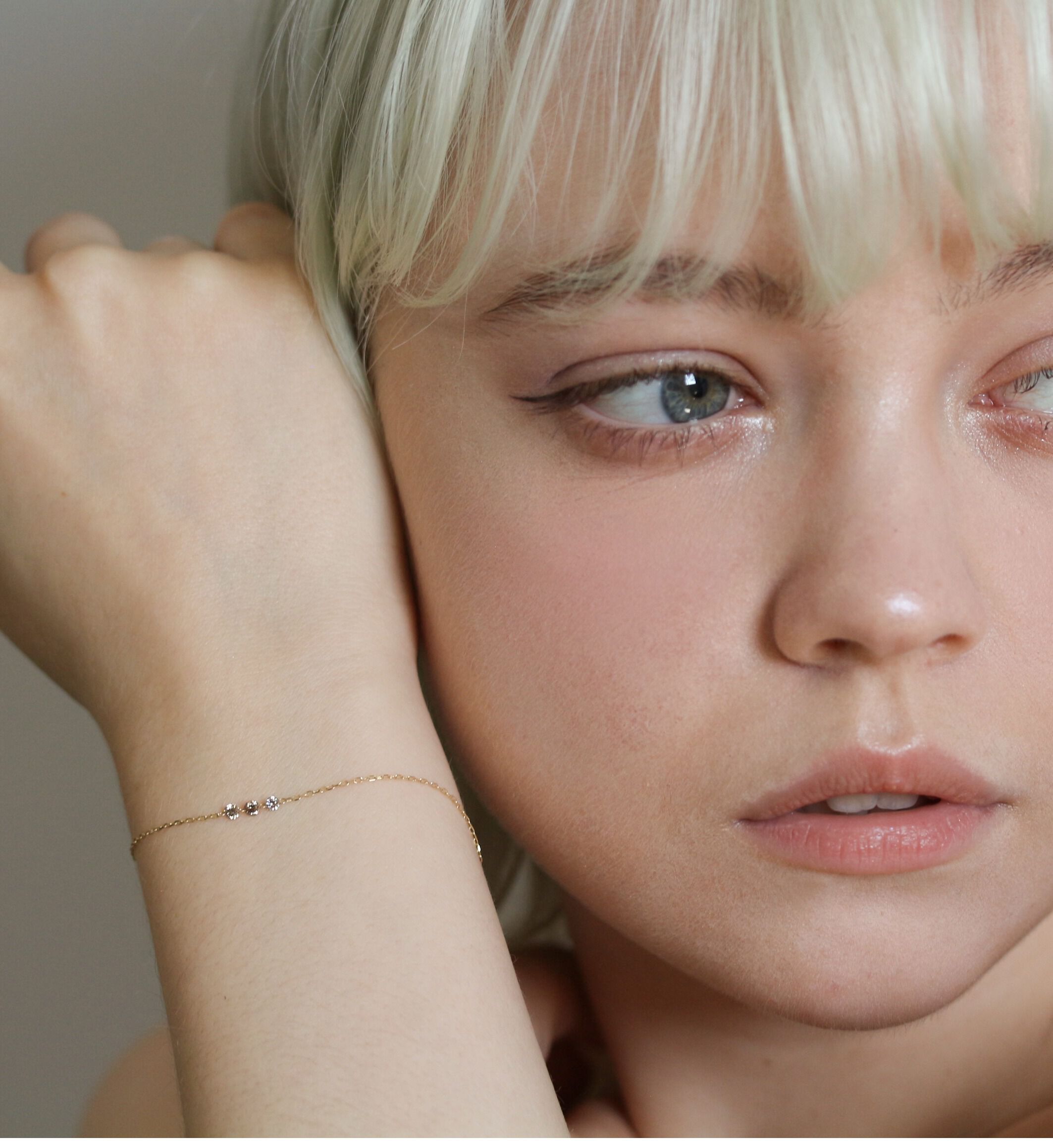  「シャンパンダイヤモンド 0.164ct ブレスレット | K10YG 〈ヌーディ―〉」|ブレスレット・バングル|