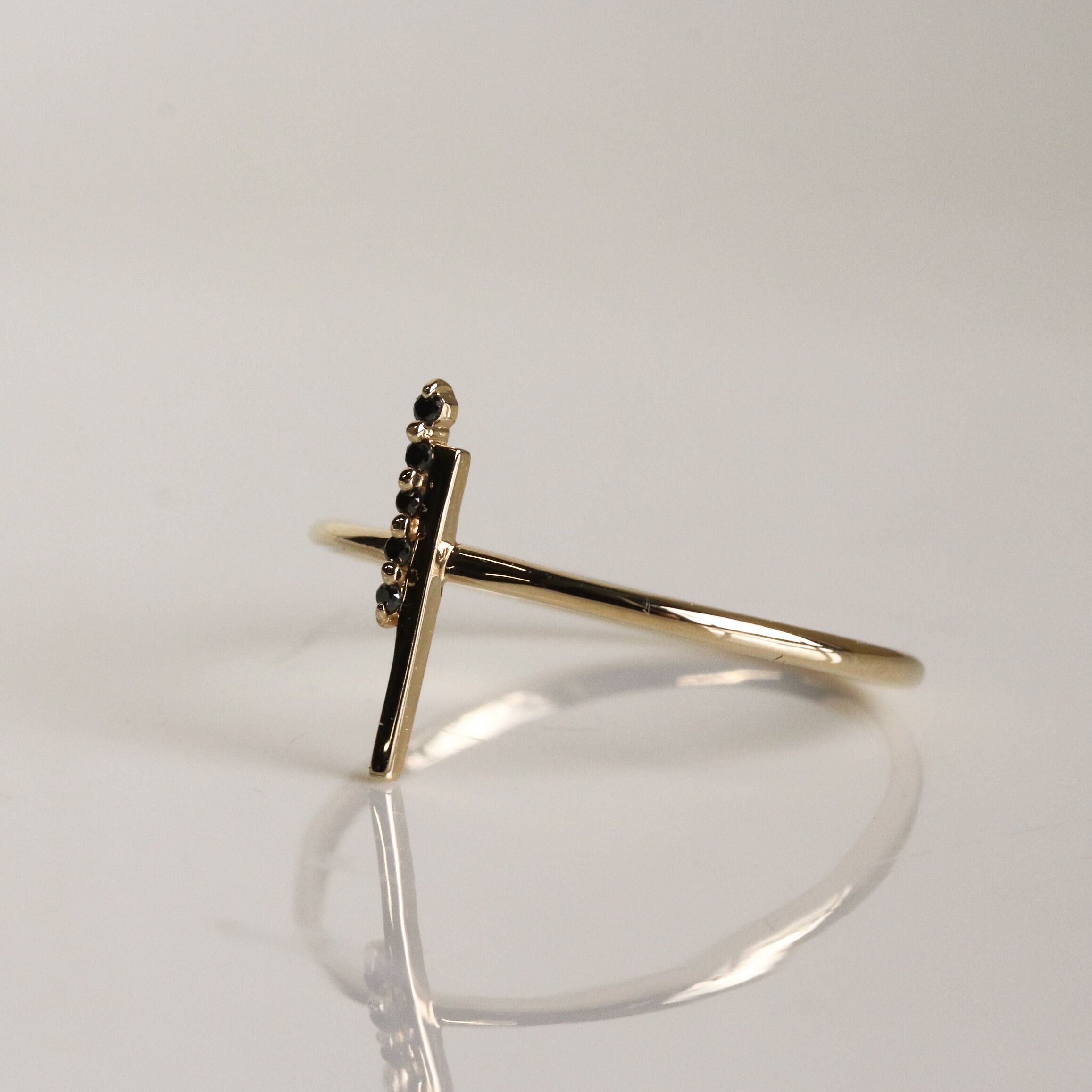  「ブラックダイヤモンド リング | K10YG」|リング|