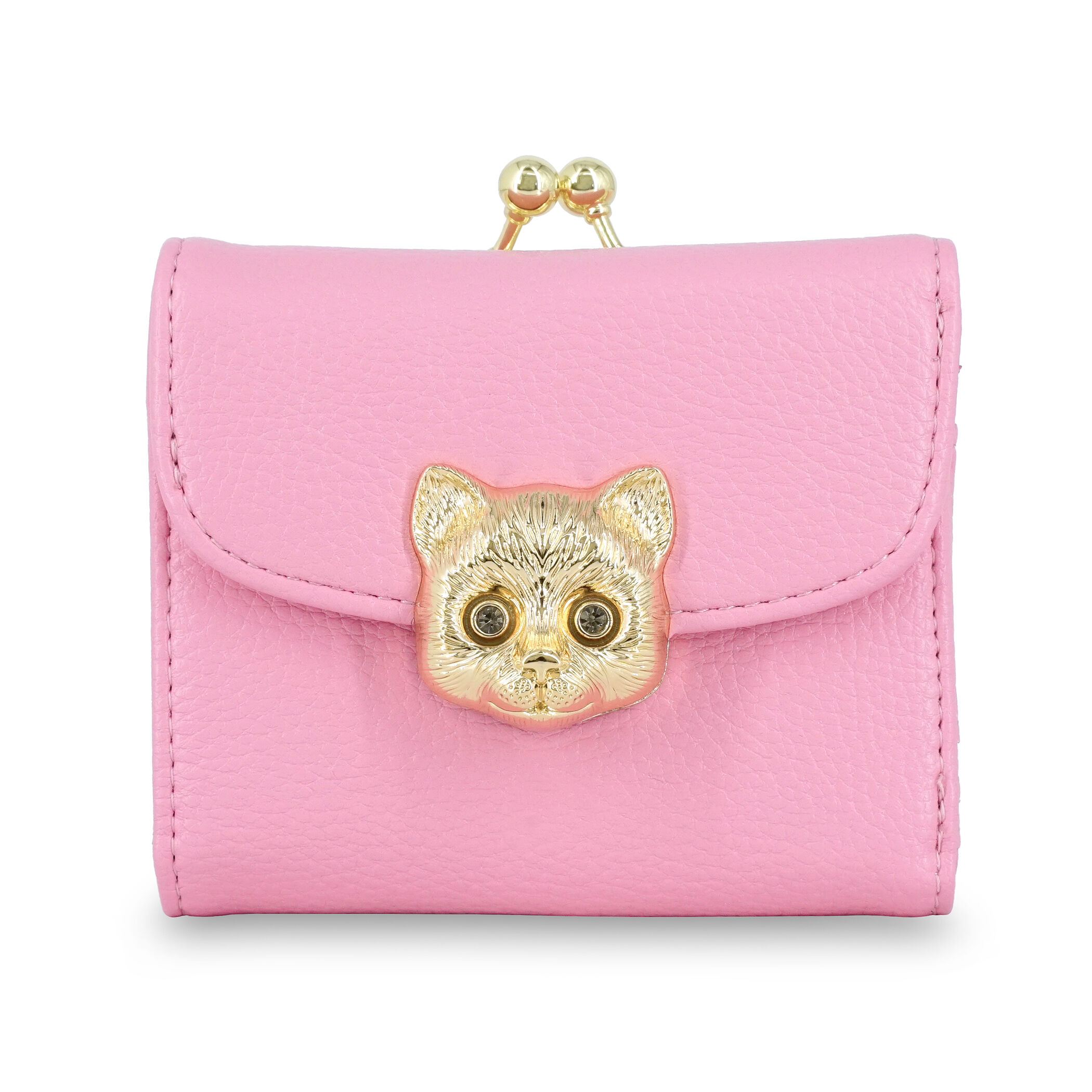 PAUL&JOE「口金ミニ財布／３Ｄ　キャットフェイス／２６ＳＳ」|財布|ピンク