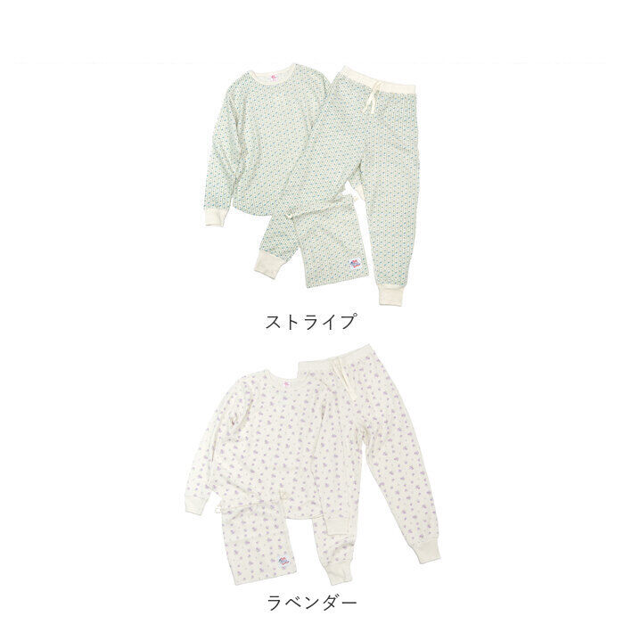 BACKYARD FAMILY「ワッフル 生地 セットアップ 通販 JEMORGAN サーマル JD570-59S 花柄 かわいい」|ルームウェア|