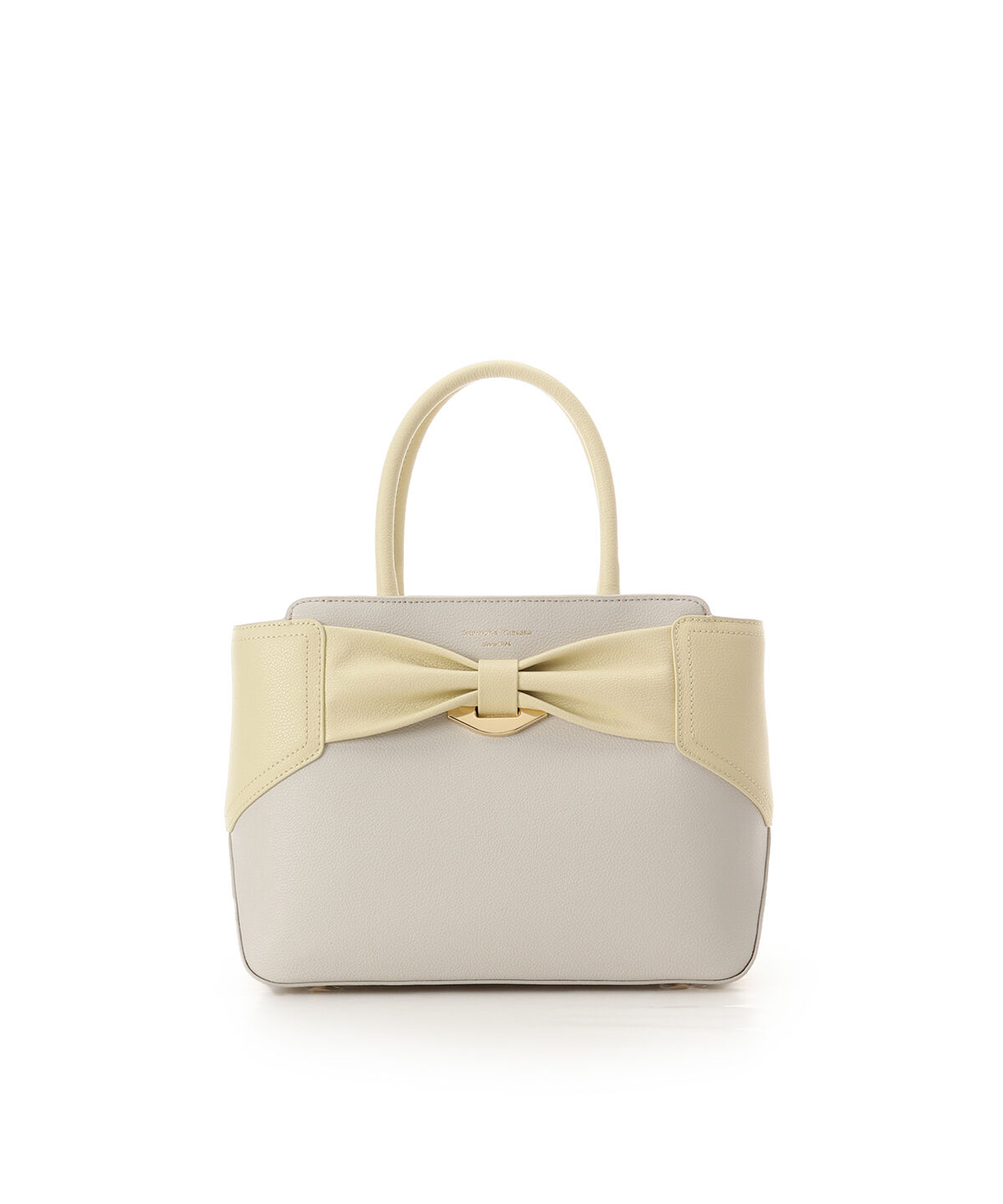 Samantha Thavasa「バイカラーリボンモチーフ スプリットレザーハンドバッグ」|ハンドバッグ|イエロー