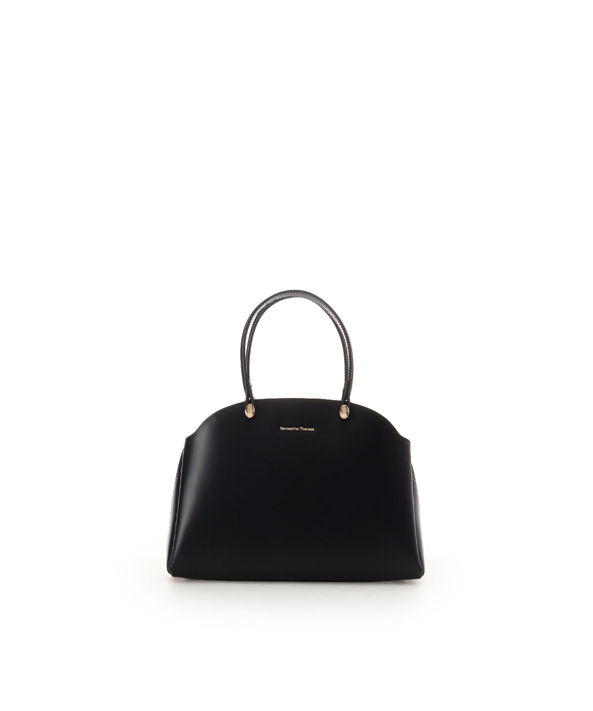 Samantha Thavasa「オリジナル金具ガラス調レザーハンドバッグ」|ハンドバッグ|ブラック