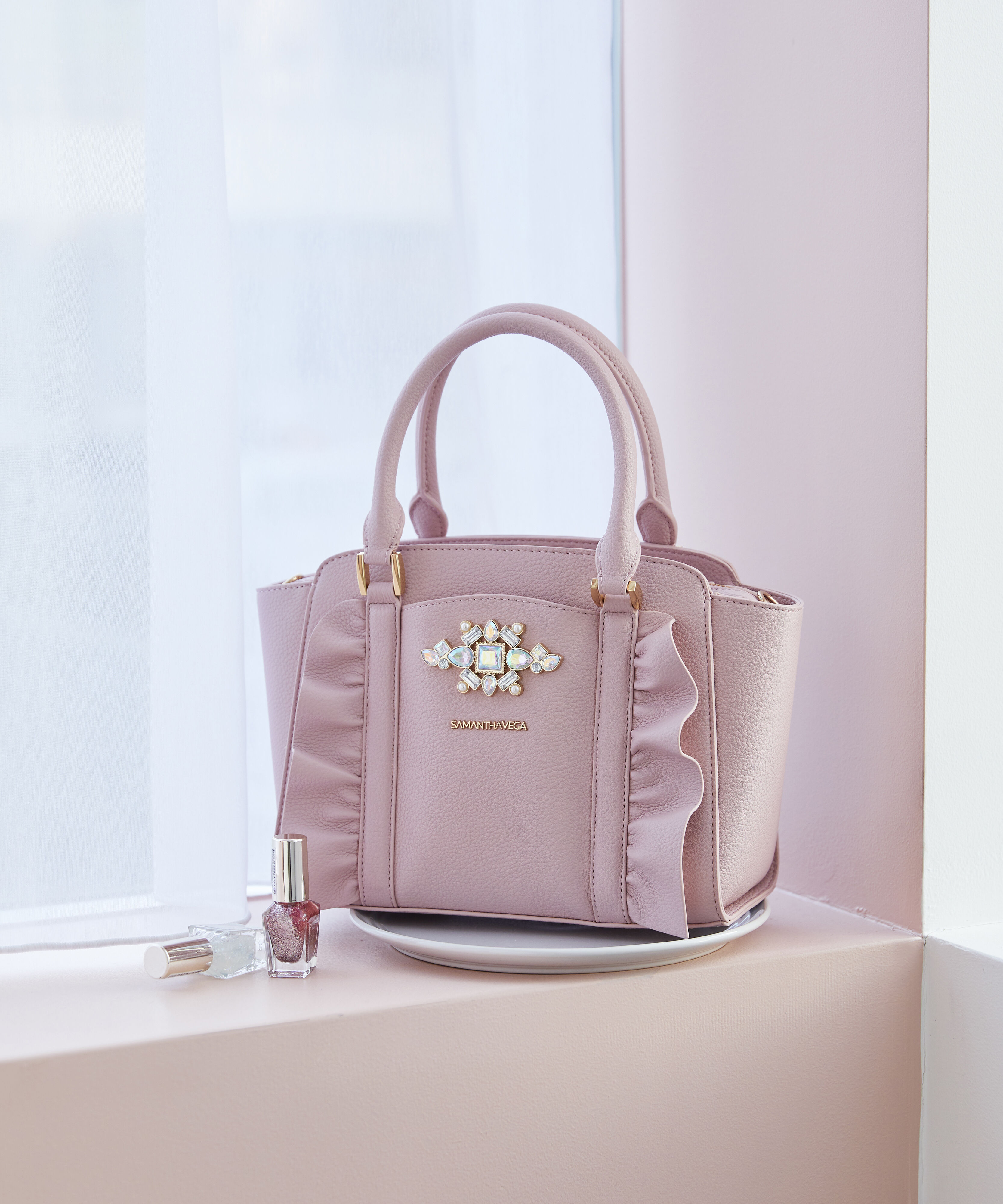 Samantha Vega「ビジューフリルハンドバック」|ハンドバッグ|