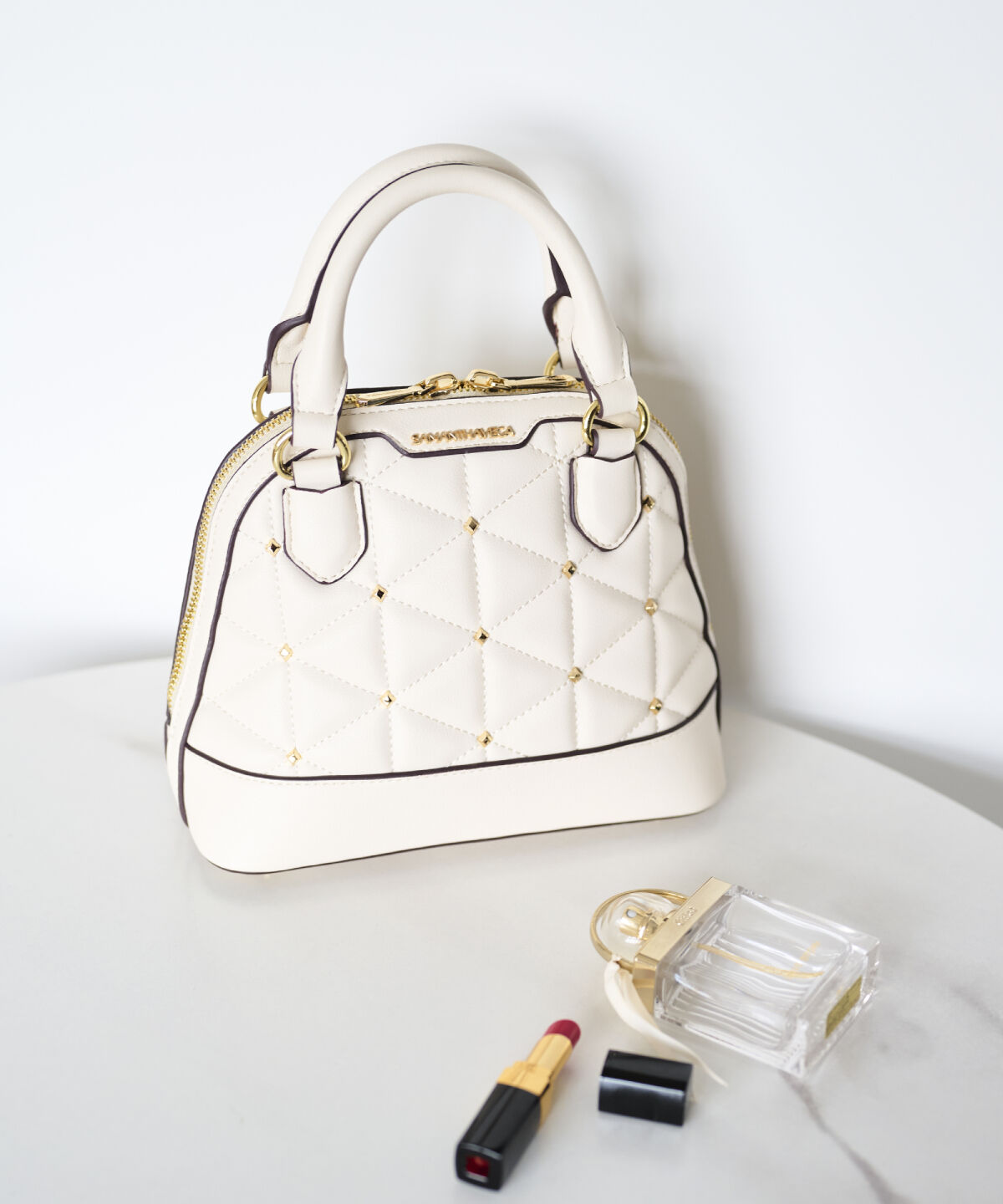 Samantha Vega「キルティングスタッズハンドバッグ（小）」|ハンドバッグ|