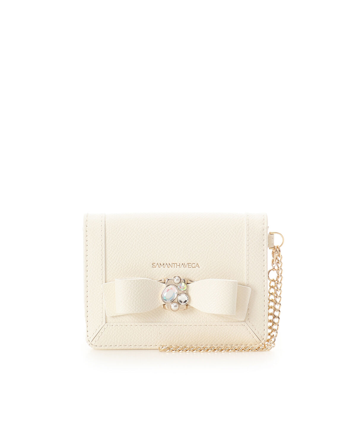 Samantha Vega「ジュエルリボンパスケース」|定期入れ|ホワイト