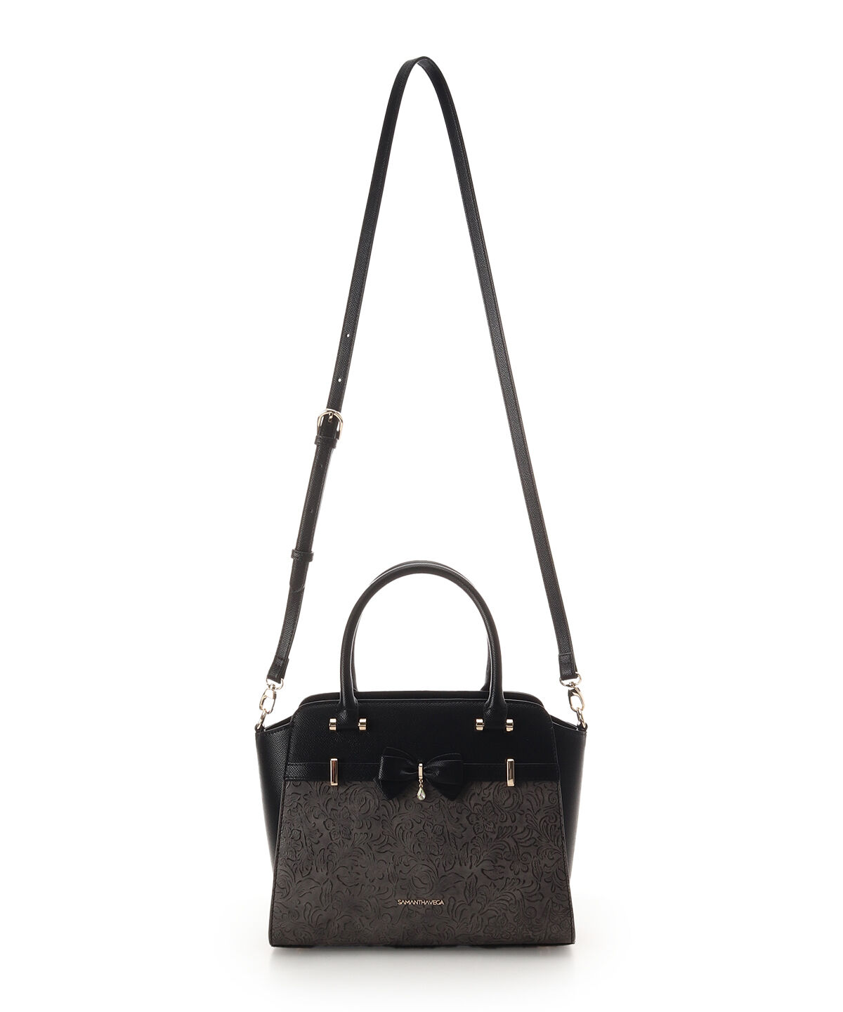 Samantha Vega「フローラルアクセントリボンハンドバッグ」|ハンドバッグ|