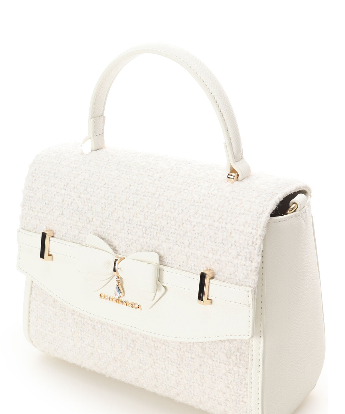 Samantha Vega「ラメツイードアクセントリボンショルダーバッグ」|ショルダー・メッセンジャー|