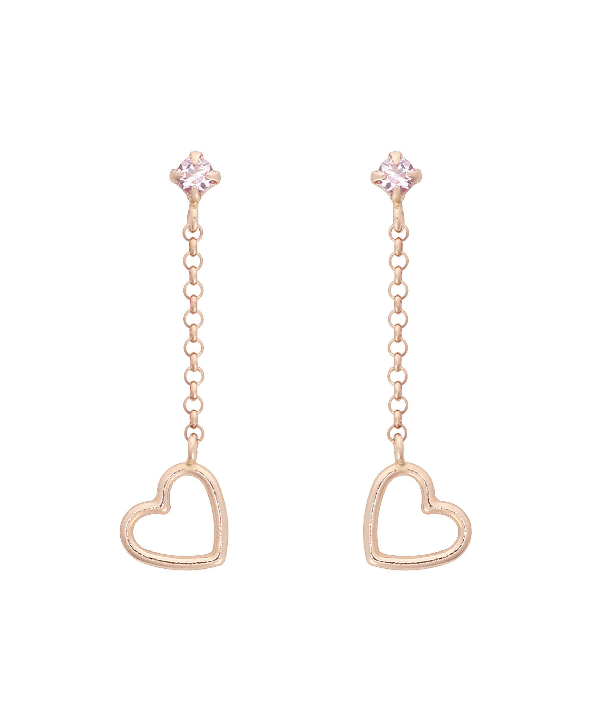 Samantha Tiara「K10 PG チェーンハートピアス≪9月 誕生石≫」|ピアス|K10 PG