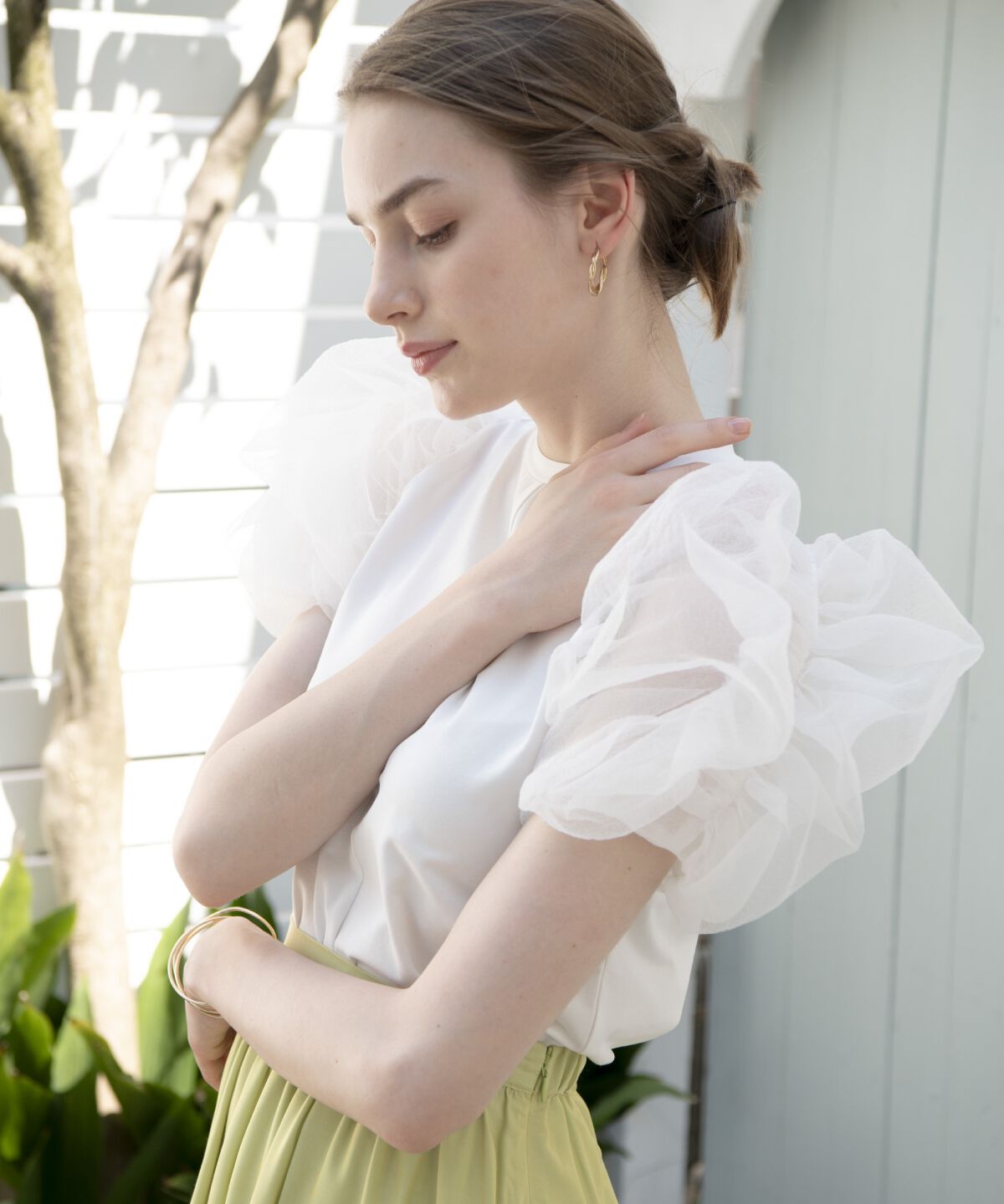 アンドクチュール「コットンキャンディスリーブブラウス」|シャツ・ブラウス|