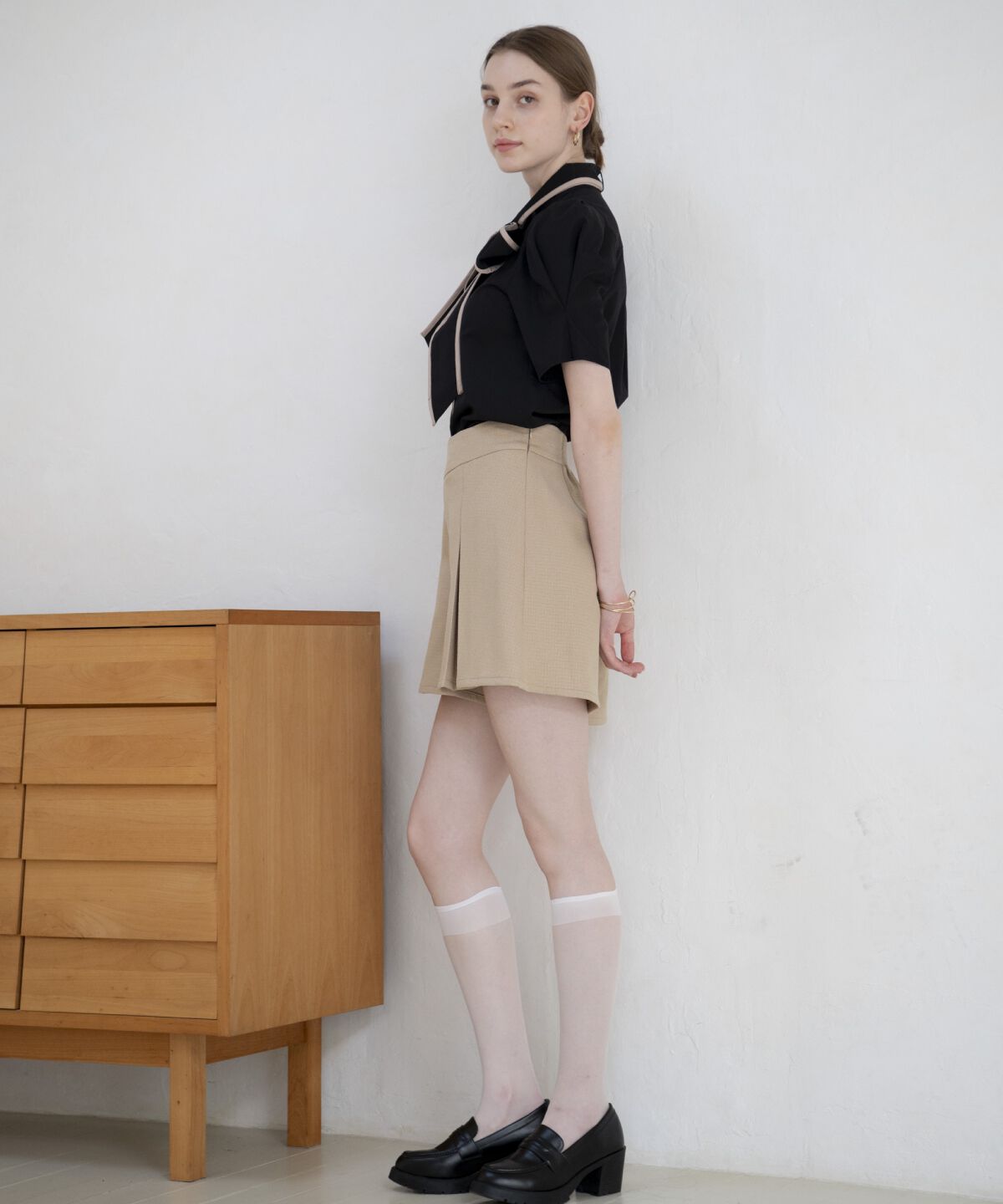 アンドクチュール「ブッチャーショートパンツ」|キュロット|