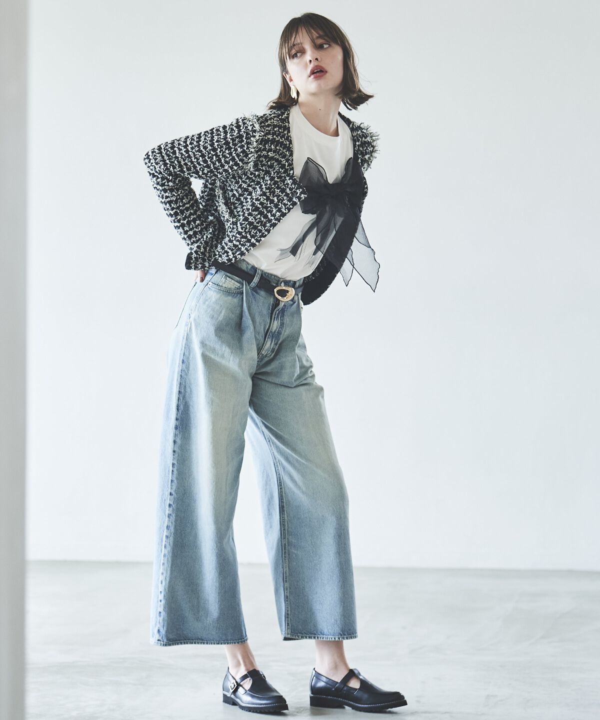 アンドクチュール「フリンジニットツイードカーディガン」|その他|