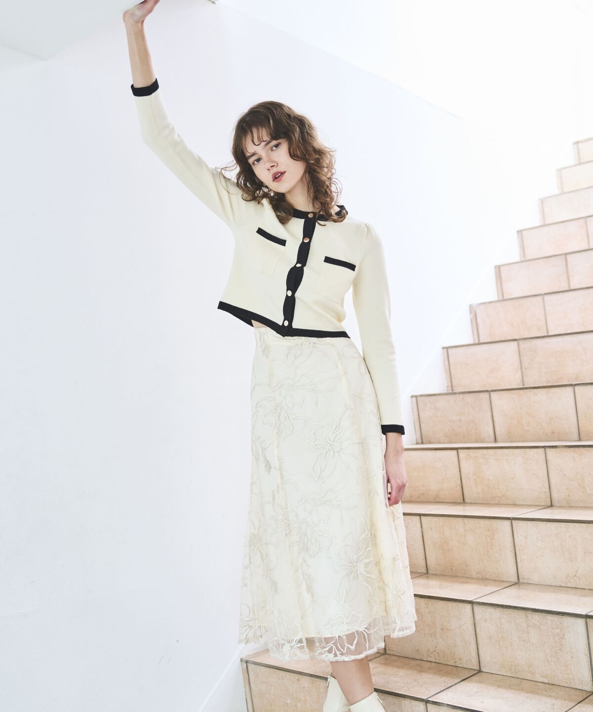 アンドクチュール「エンブロイダリーチュールスカート」|フレア|