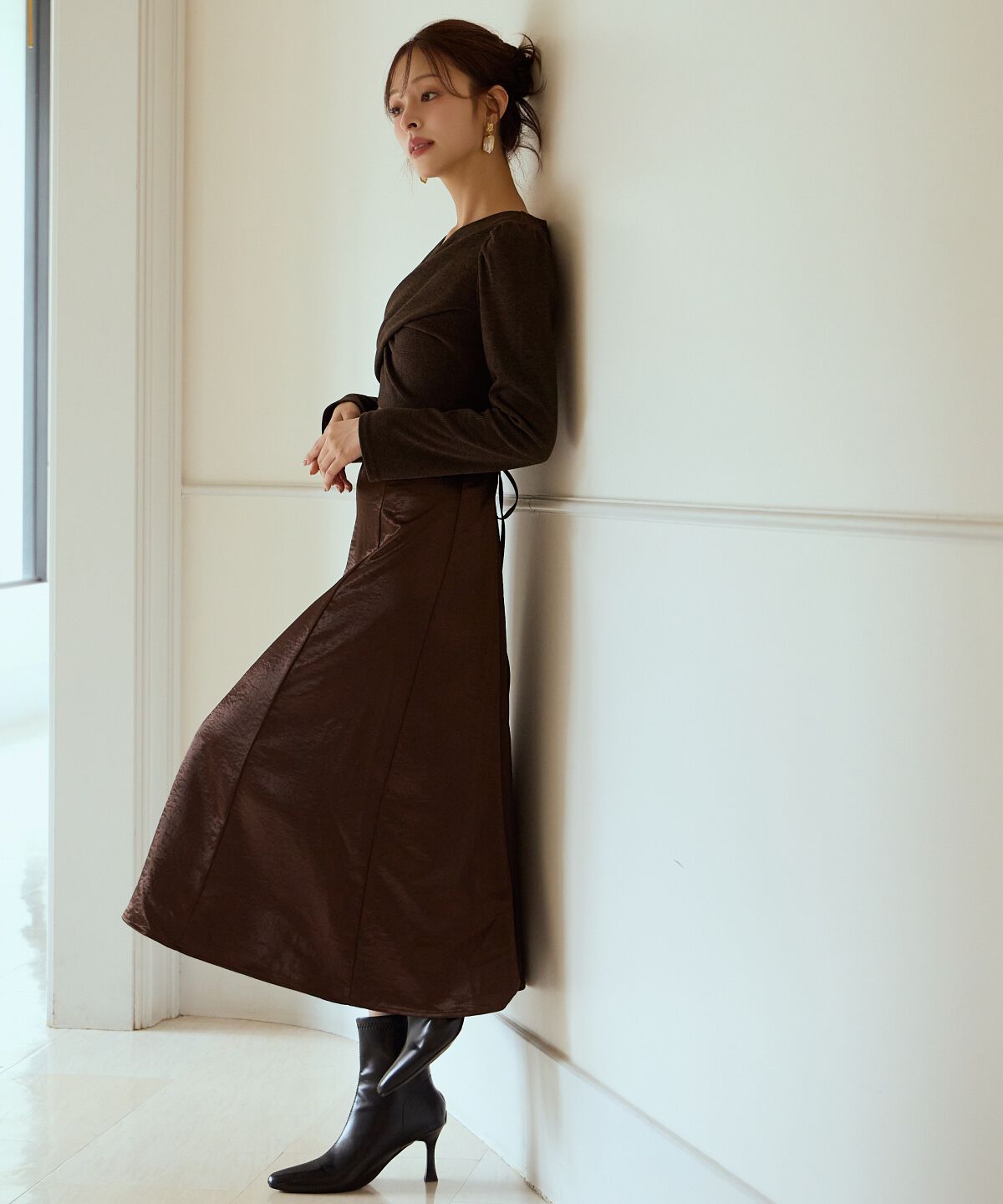 アンドクチュール「サテンドッキングワンピース」|ワンピース|