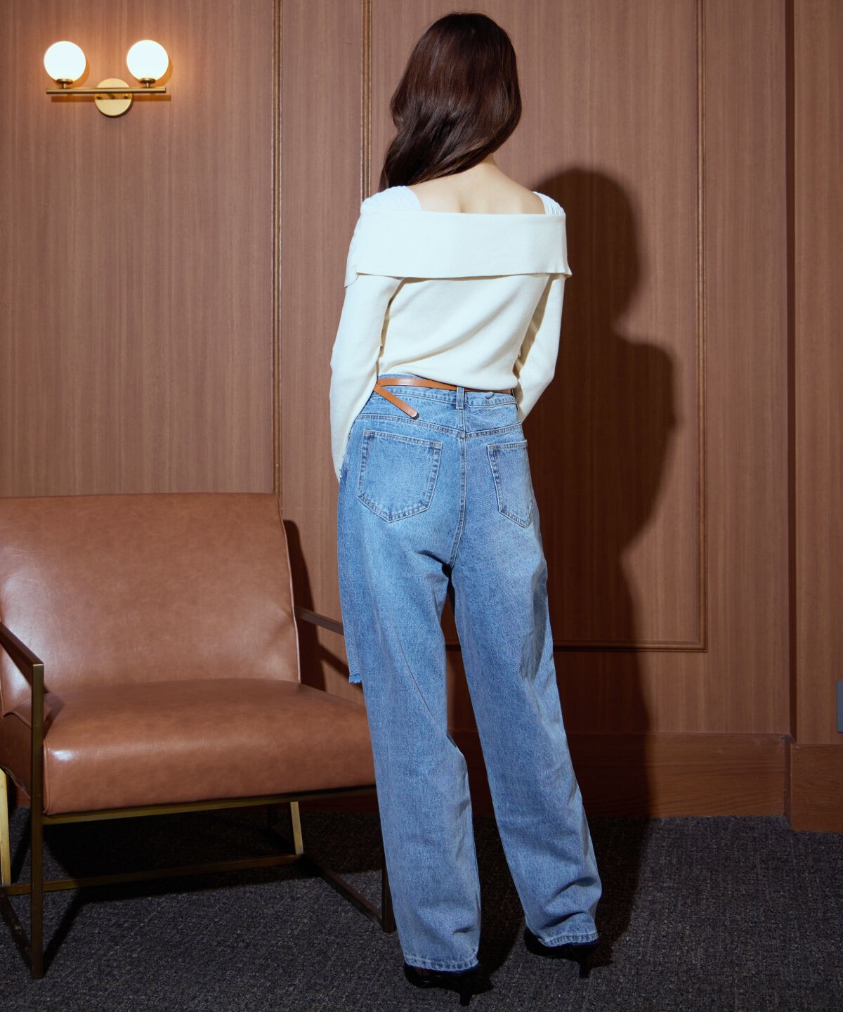 アンドクチュール「クロスネックプルオーバー」|ニット・セーター|