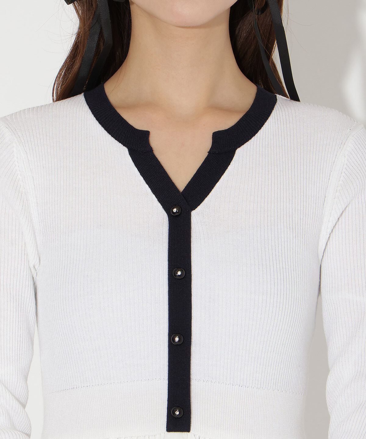 アンドクチュール「ラメ入り配色ドッキングワンピース」|ワンピース|