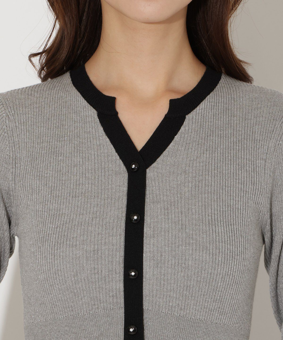 アンドクチュール「ラメ入り配色ドッキングワンピース」|ワンピース|