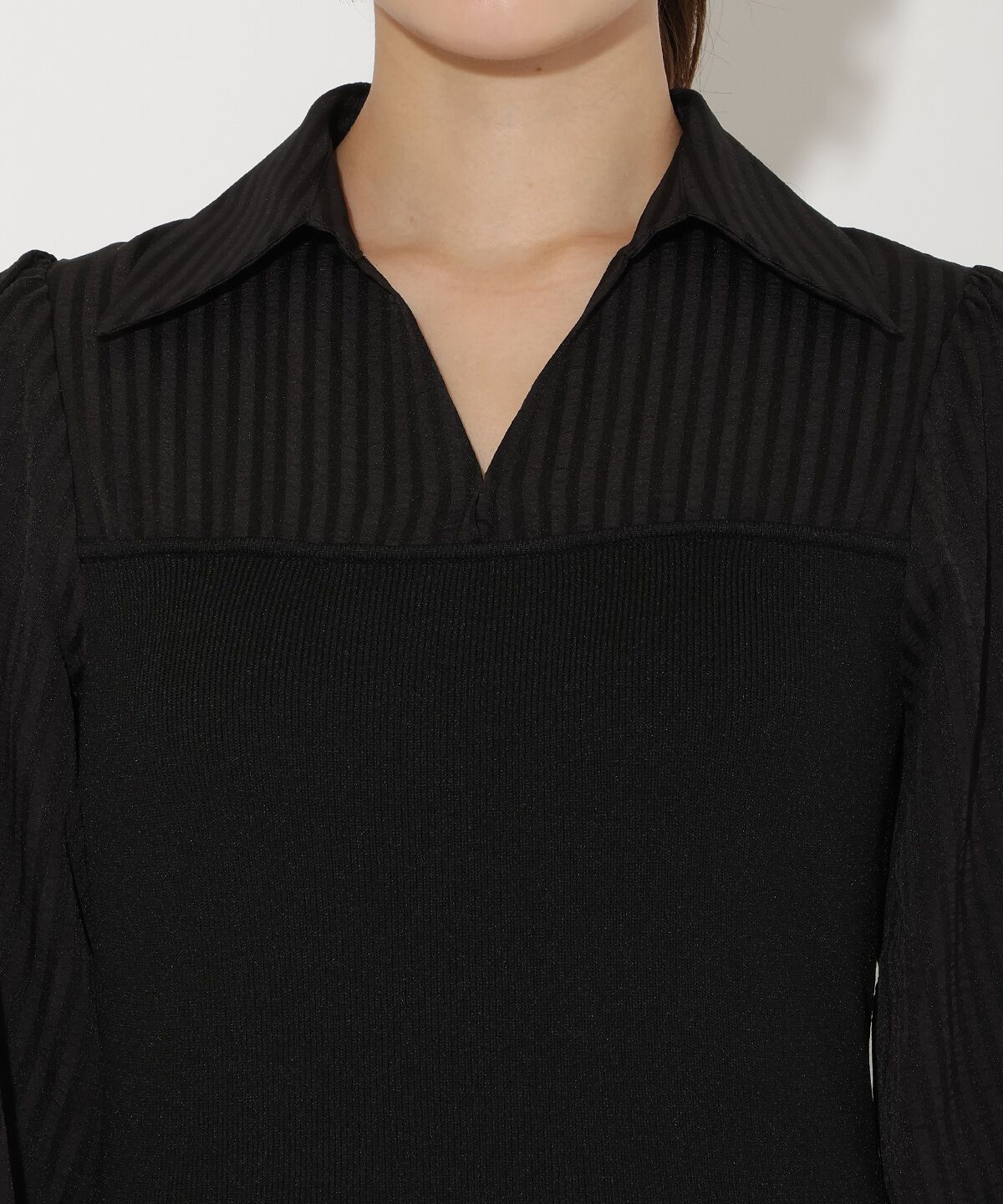 アンドクチュール「ニットビスチェ風スキッパーワンピース」|ワンピース|