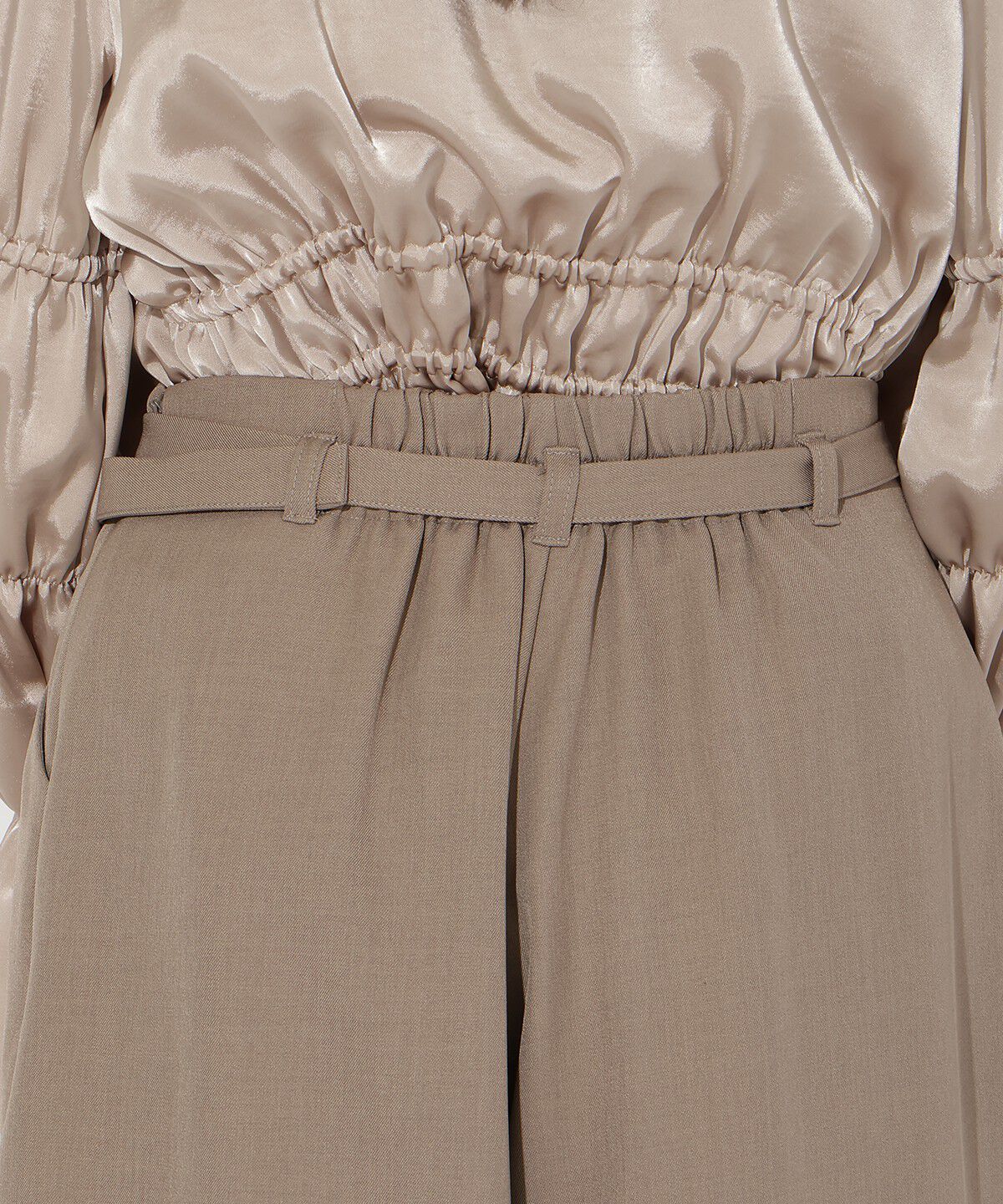 アンドクチュール「ベルト付きタックワイドパンツ」|その他|