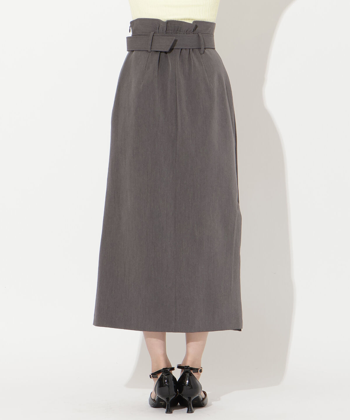 アンドクチュール「タックストレートスカート」|タイト|