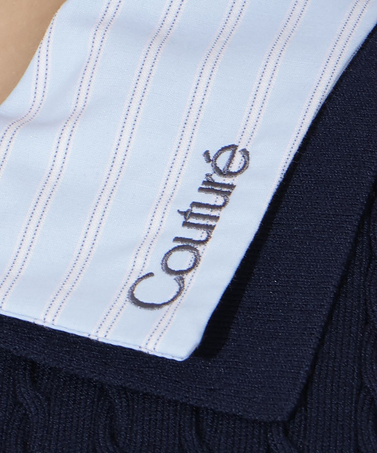 アンドクチュール「シャツレイヤード風ケーブルカーディガン」|カーディガン|