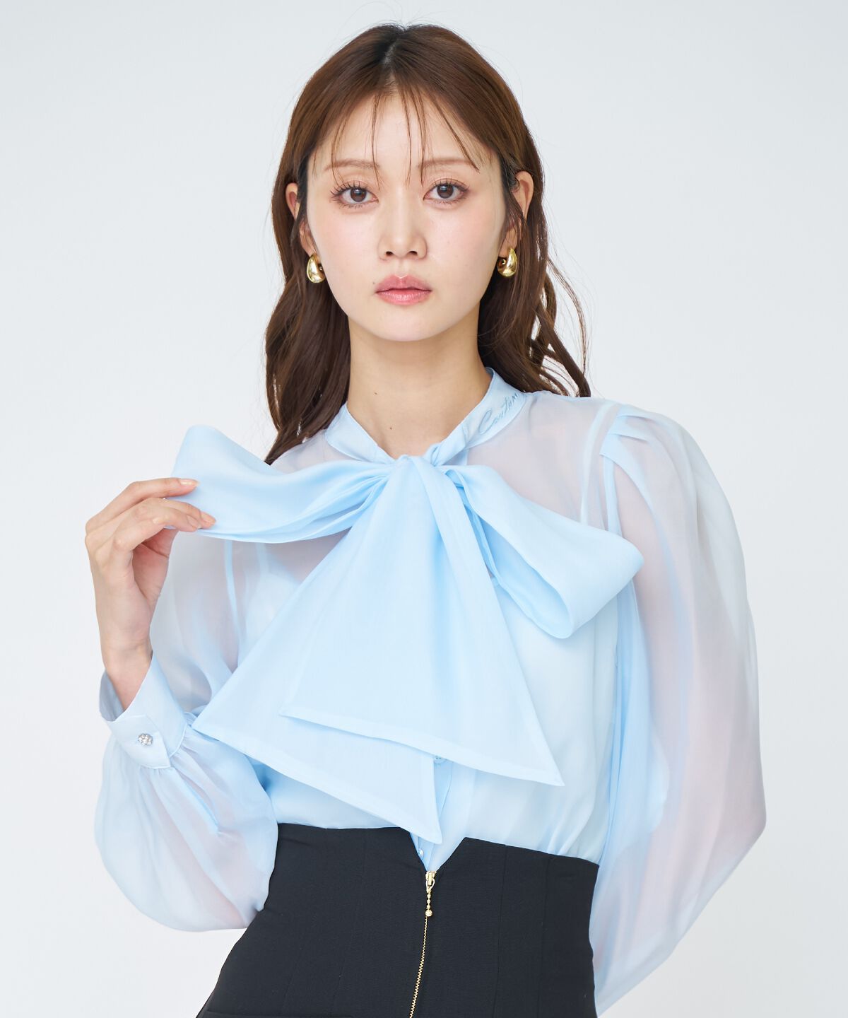 アンドクチュール「シアーボウタイブラウス」|シャツ・ブラウス|