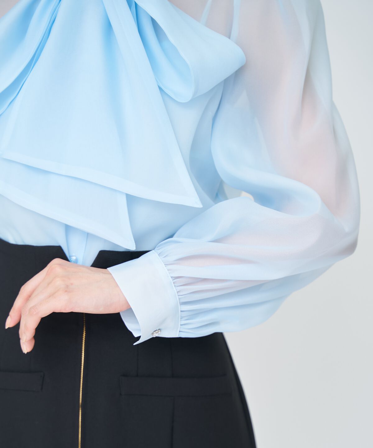 アンドクチュール「シアーボウタイブラウス」|シャツ・ブラウス|
