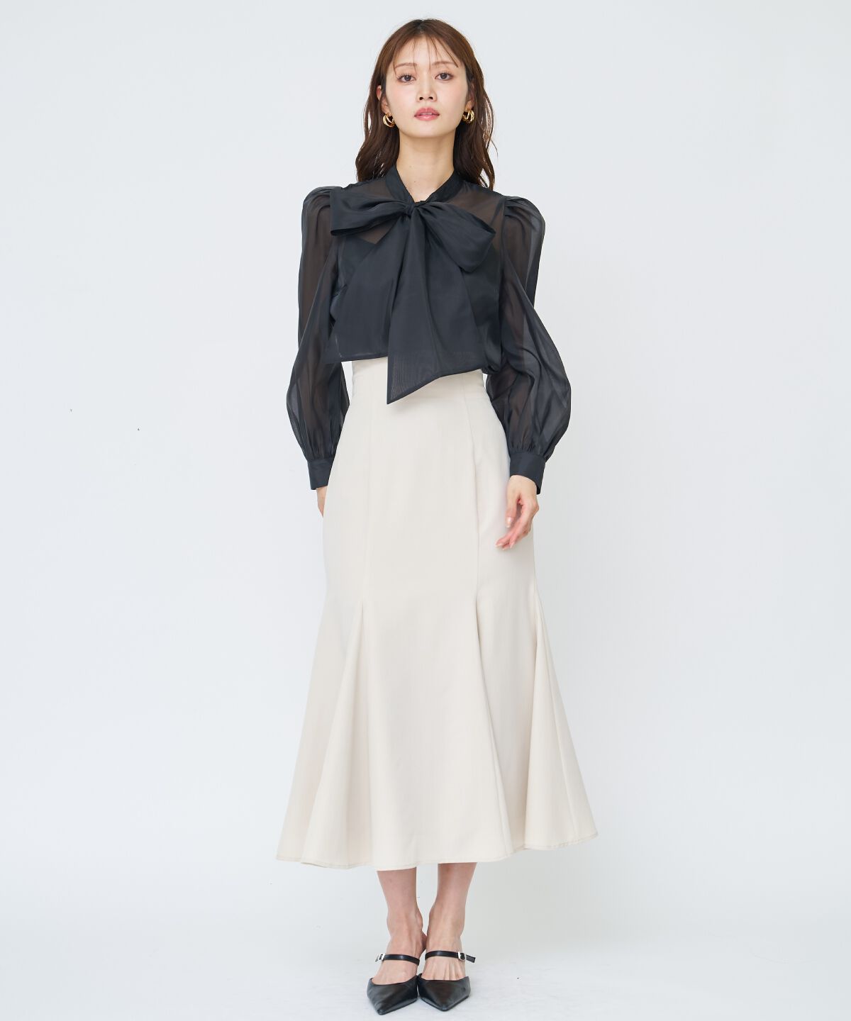 アンドクチュール「シアーボウタイブラウス」|シャツ・ブラウス|