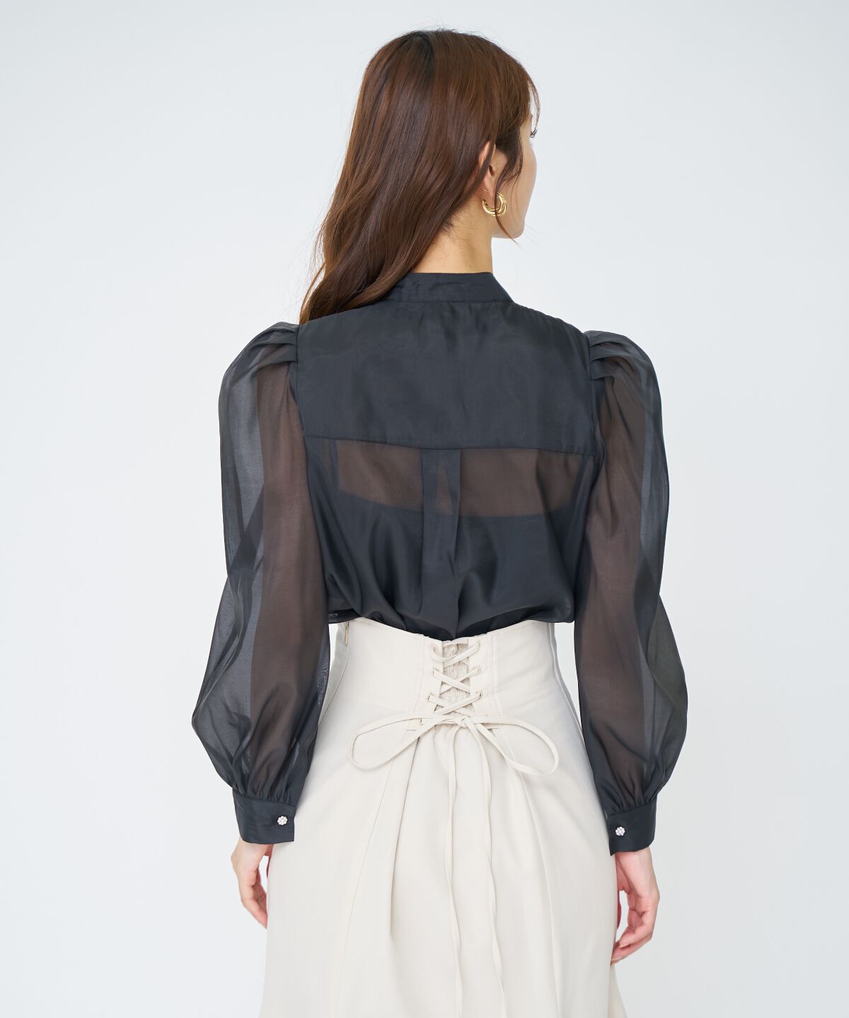 アンドクチュール「シアーボウタイブラウス」|シャツ・ブラウス|