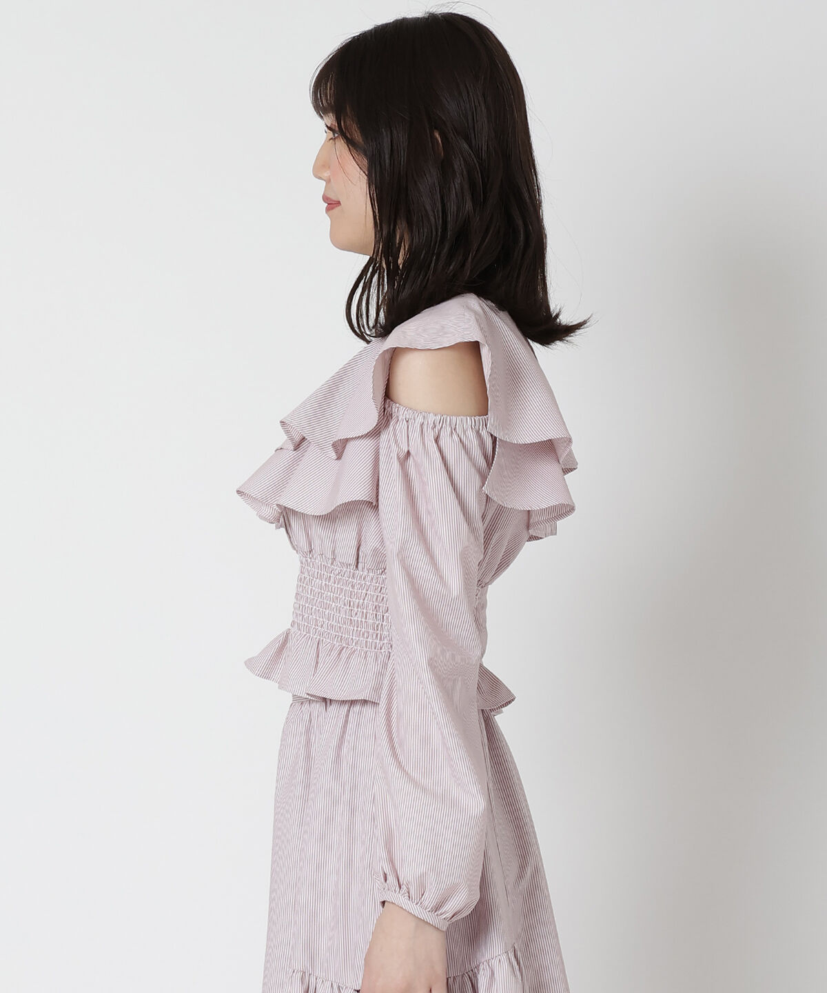 REDYAZEL「ストライプ肩あきブラウス」|シャツ・ブラウス|