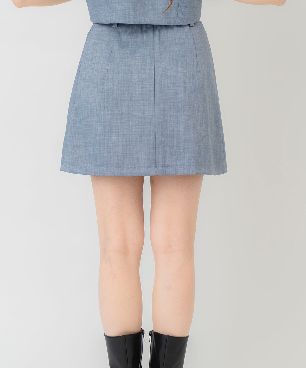 REDYAZEL「ボタン付きボックスプリーツスカート」|台形|