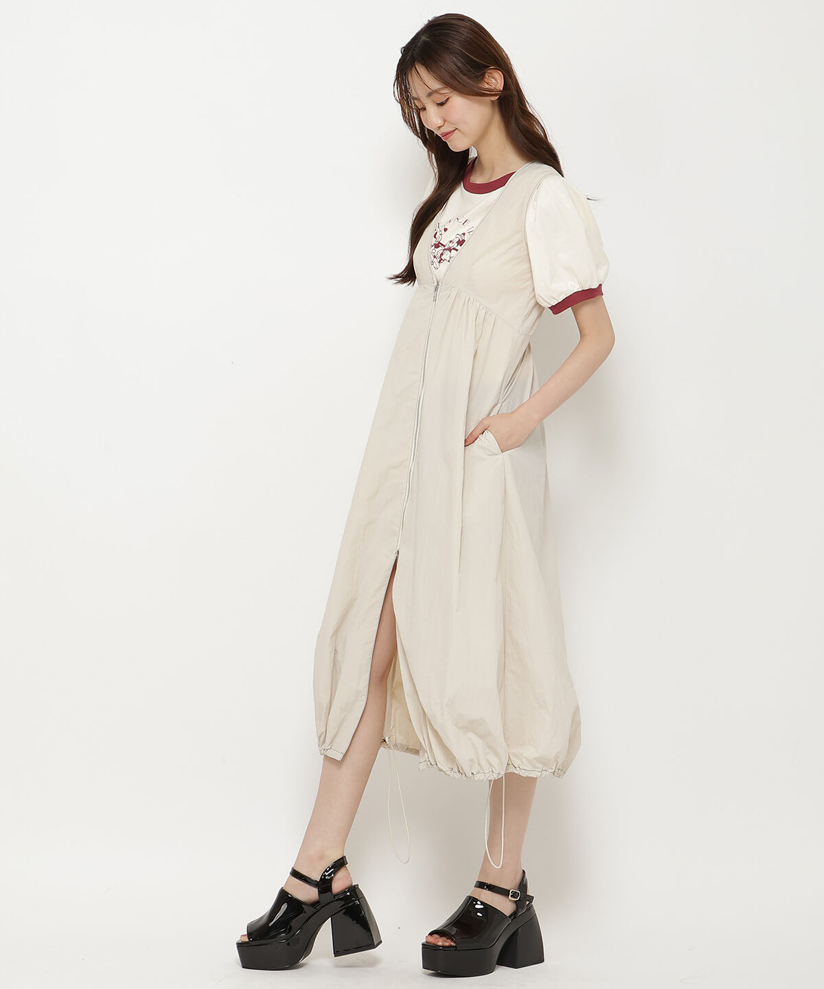 REDYAZEL「フロントジップジャンスカ」|ジャンパースカート|