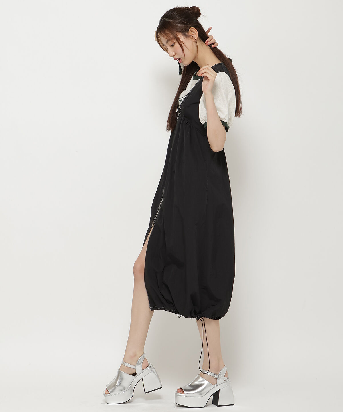 REDYAZEL「フロントジップジャンスカ」|ジャンパースカート|