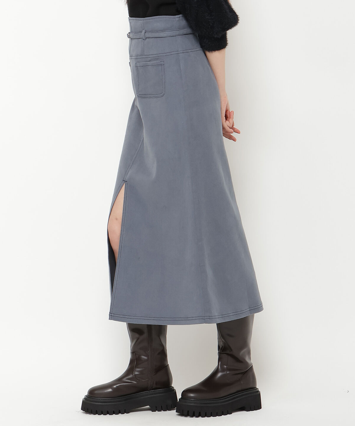 REDYAZEL「配色ステッチＡラインスカート」|タイト|