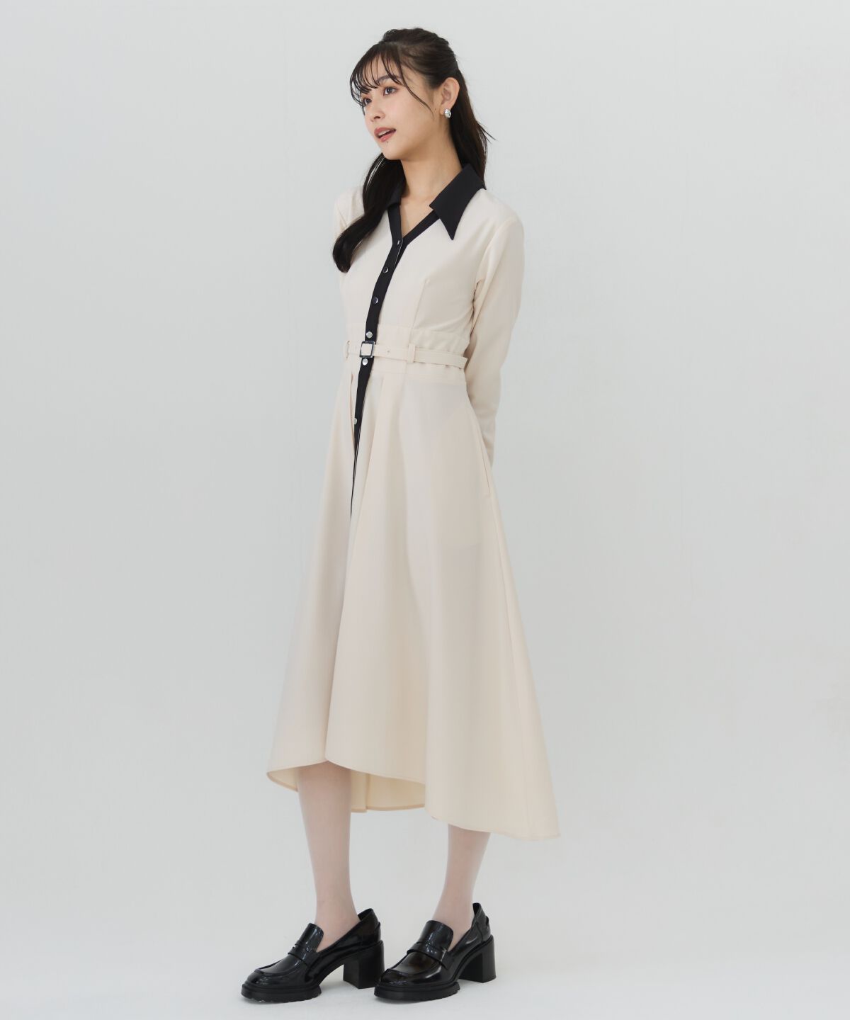 REDYAZEL「バイカラースキッパーシャツワンピース」|ワンピース|