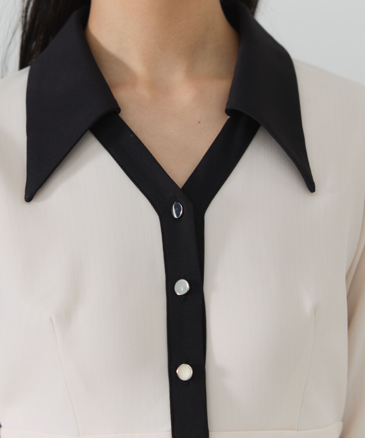 REDYAZEL「バイカラースキッパーシャツワンピース」|ワンピース|