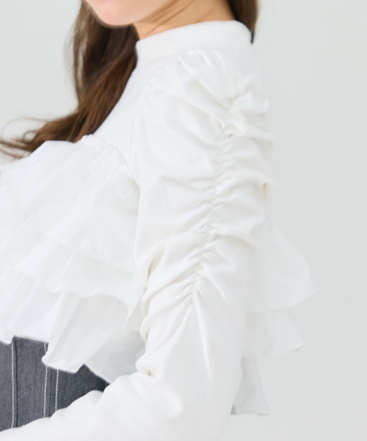 REDYAZEL「異素材フリルトップス」|Tシャツ・カットソー|