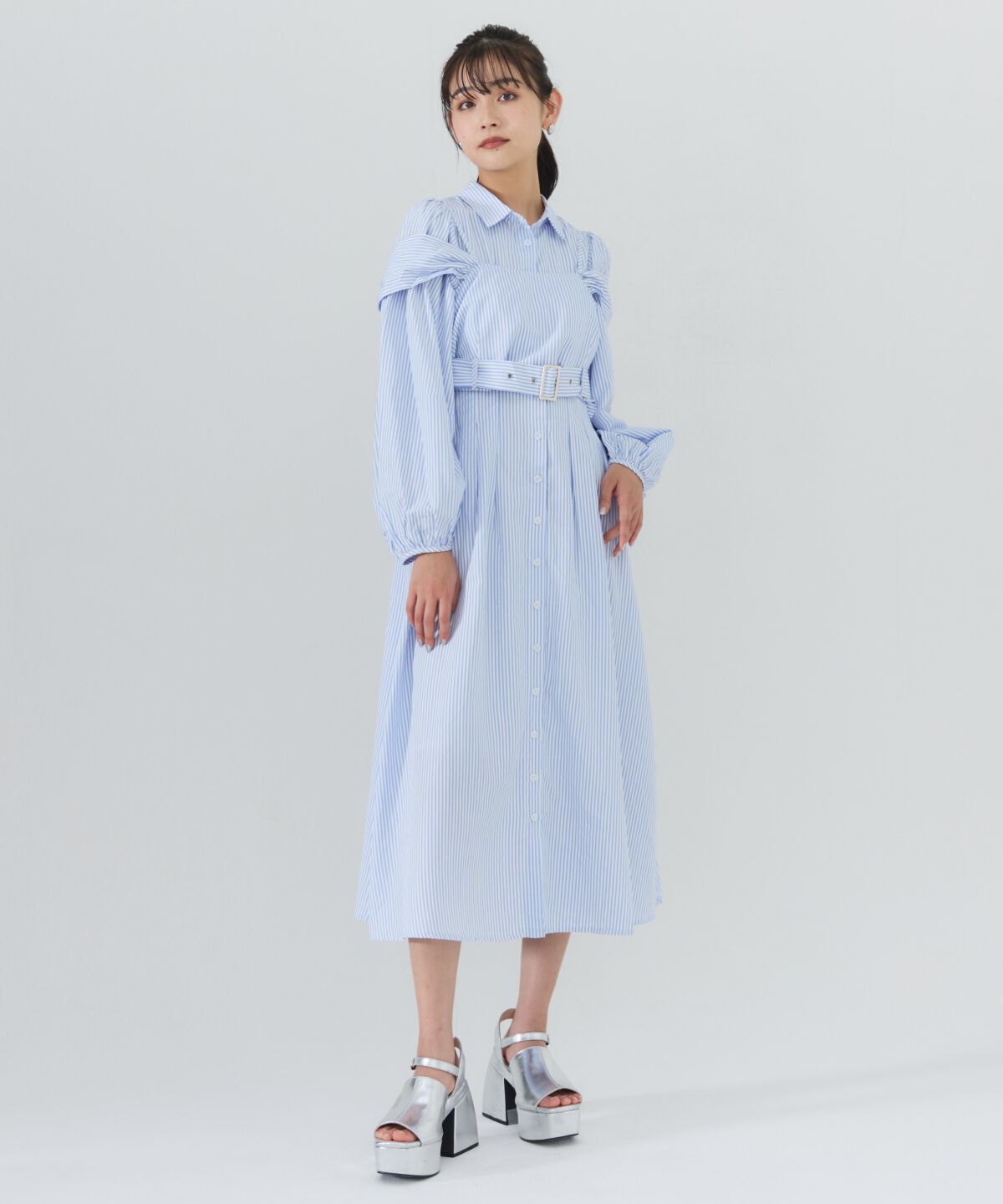 REDYAZEL「タックシャツワンピース」|ワンピース|