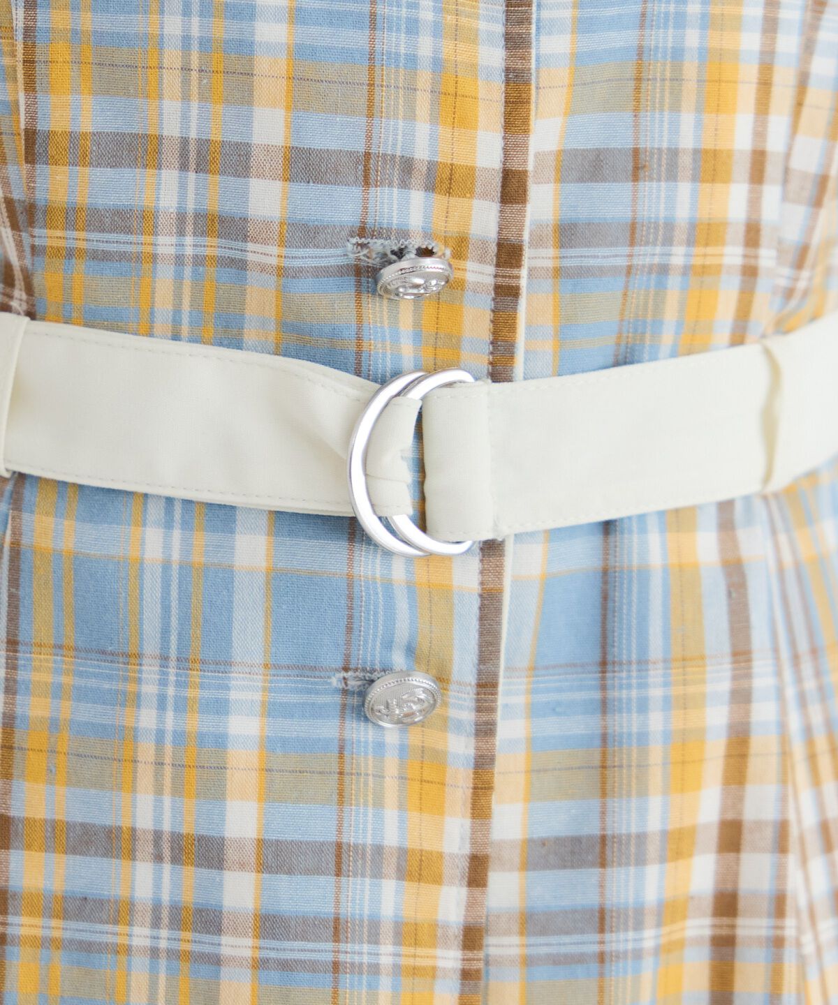 REDYAZEL「バイカラーチェックノースリーブシャツワンピース」|ワンピース|