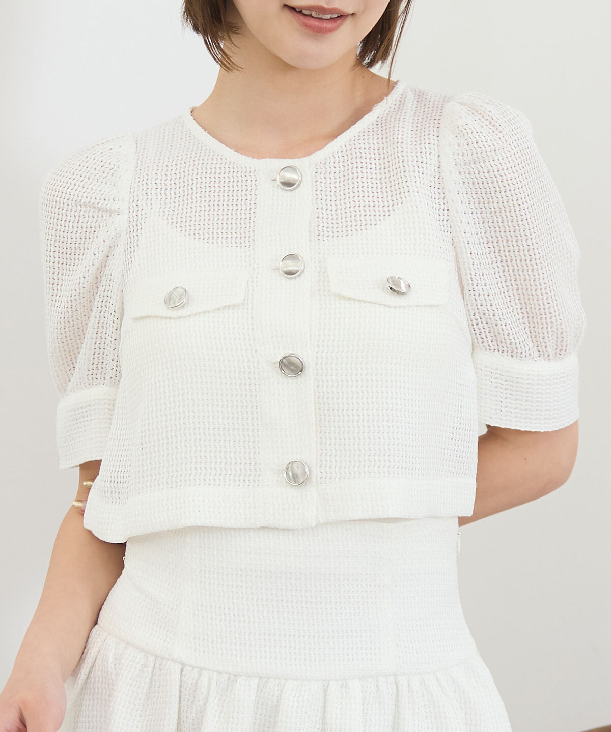 REDYAZEL「メッシュレースショートシャツ&times;バルーンスカートセットアップ」|ワンピース|